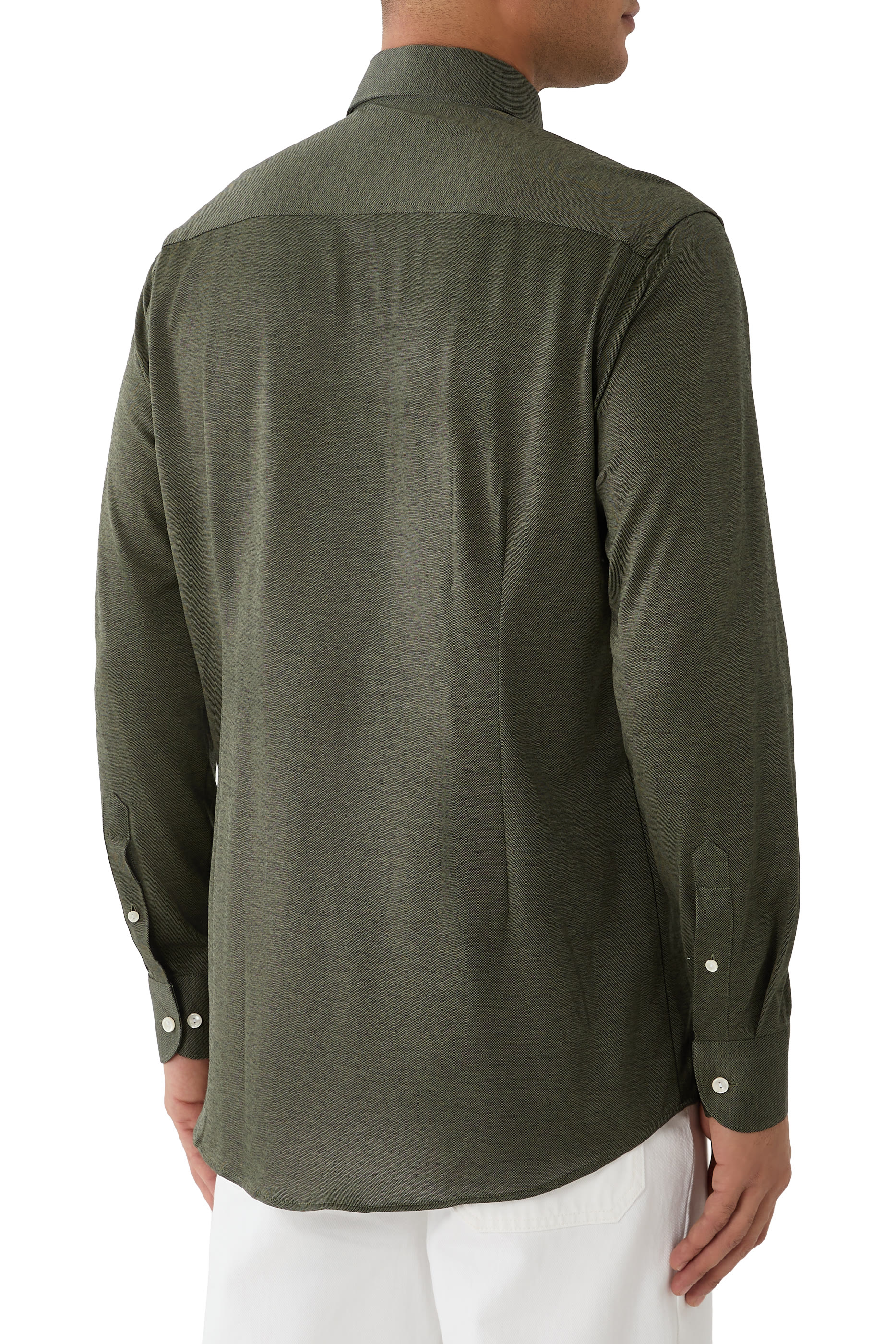Filo di Scozia Jacquard Knit Shirt