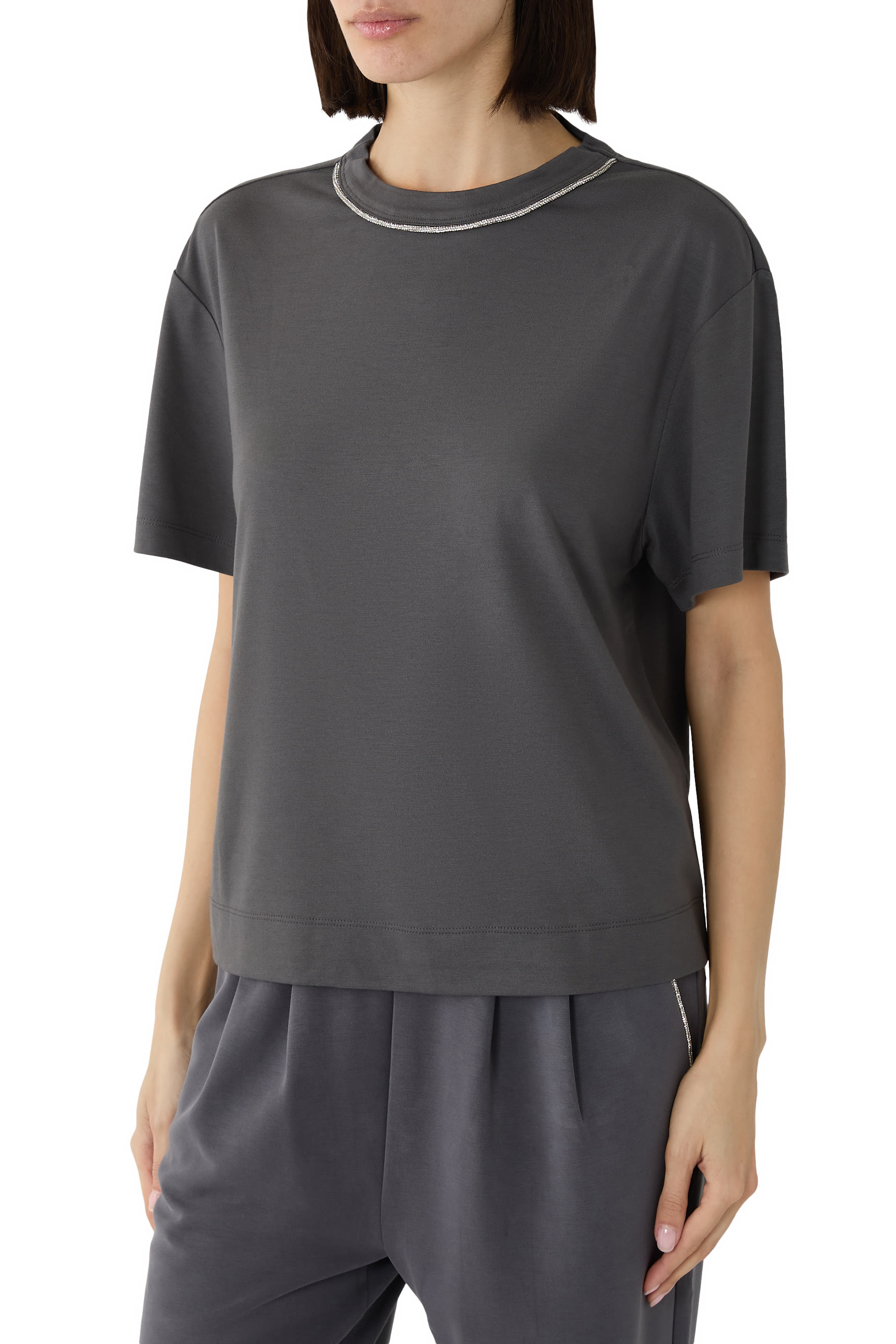 Precious Viscose-Blend Crew Neck T-Shirt