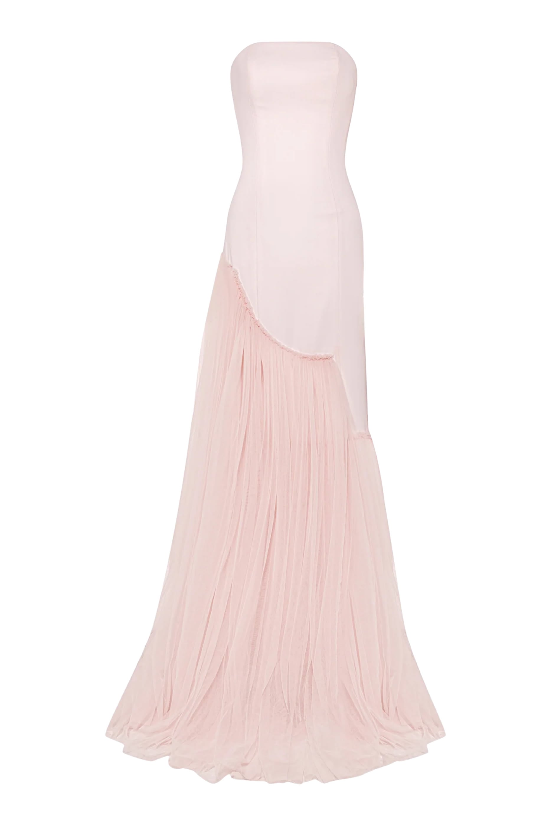Asymmetric Gathered Trumpet Skirt Gown
