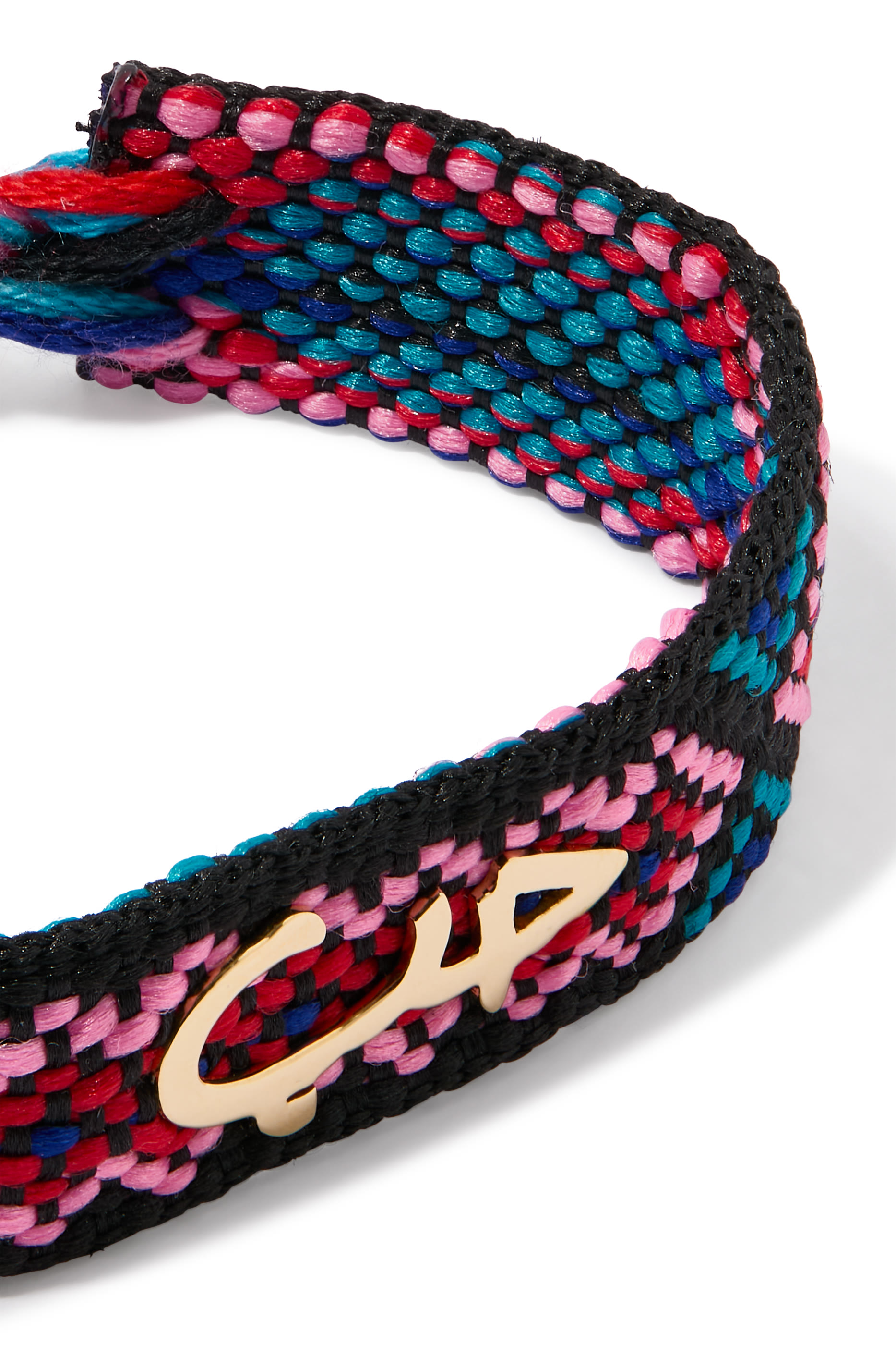 HOBB - Small "Love" Bracelet, 18K Yellow Gold & Fabric