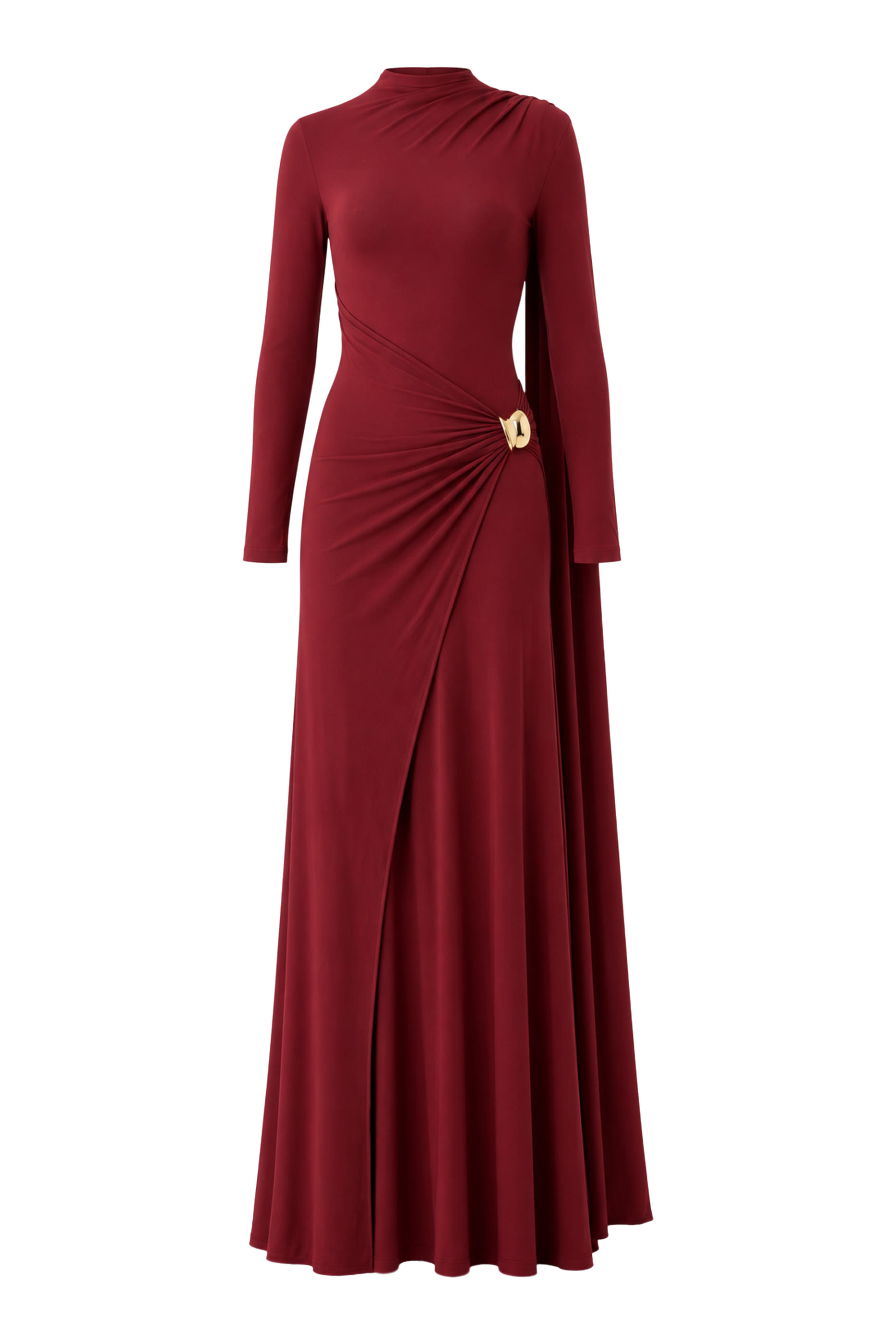 Melissa Draped Long Sleeve Gown in Bamboo Jersey