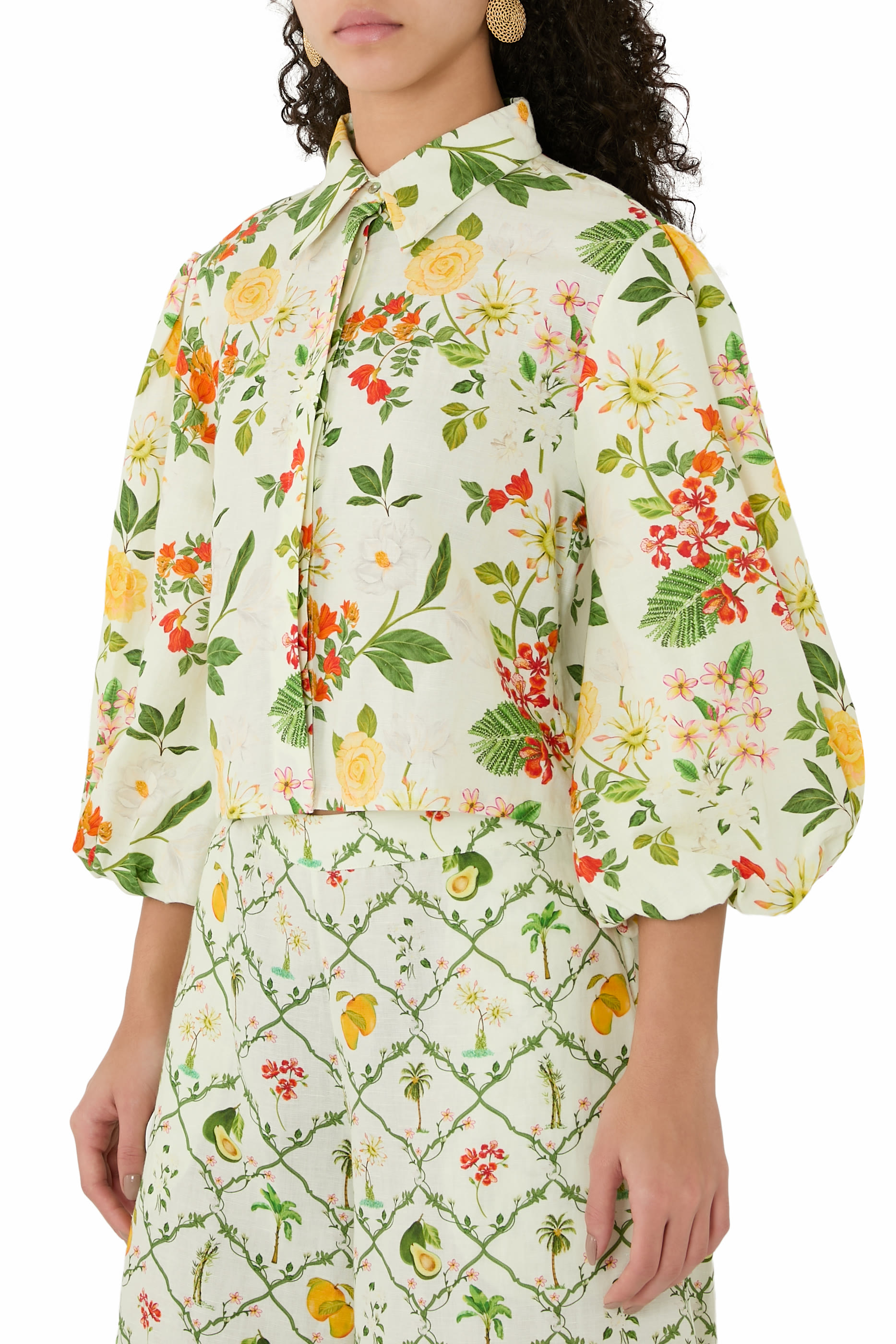  Bell Sleeve Floral Blouse
