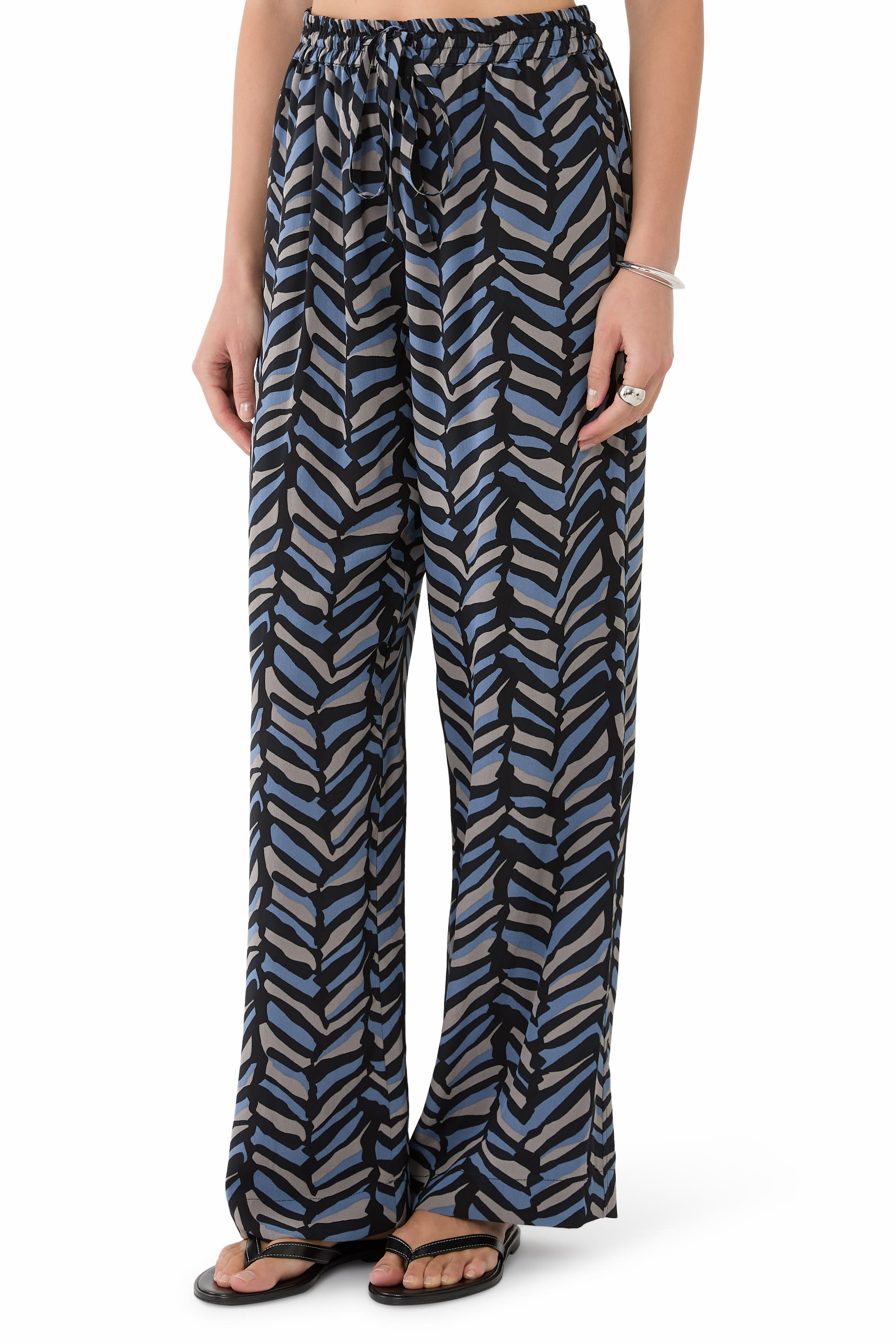 Drawstring Straight-Leg Trousers