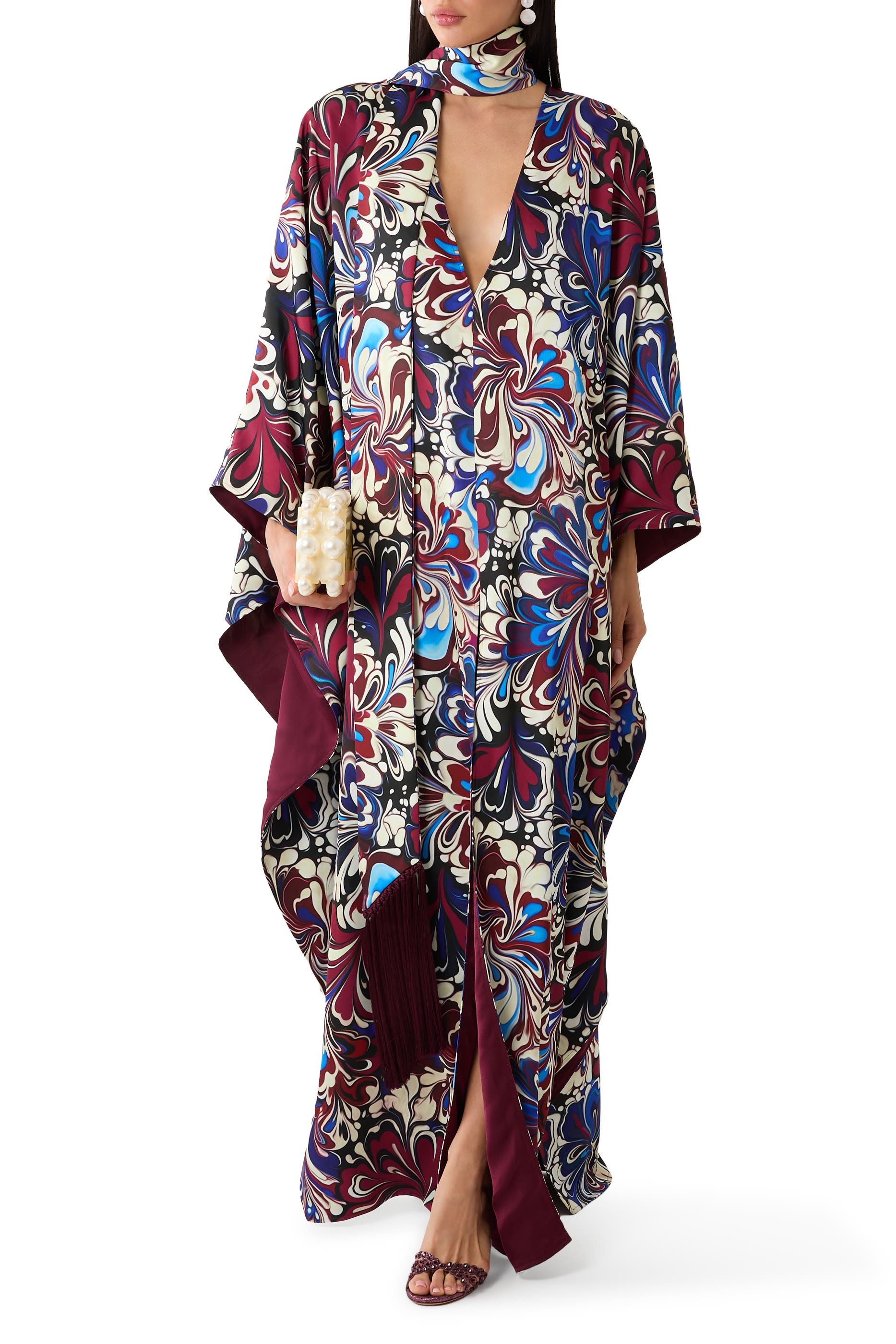 Kira Kaftan Mizutama Marble Claret