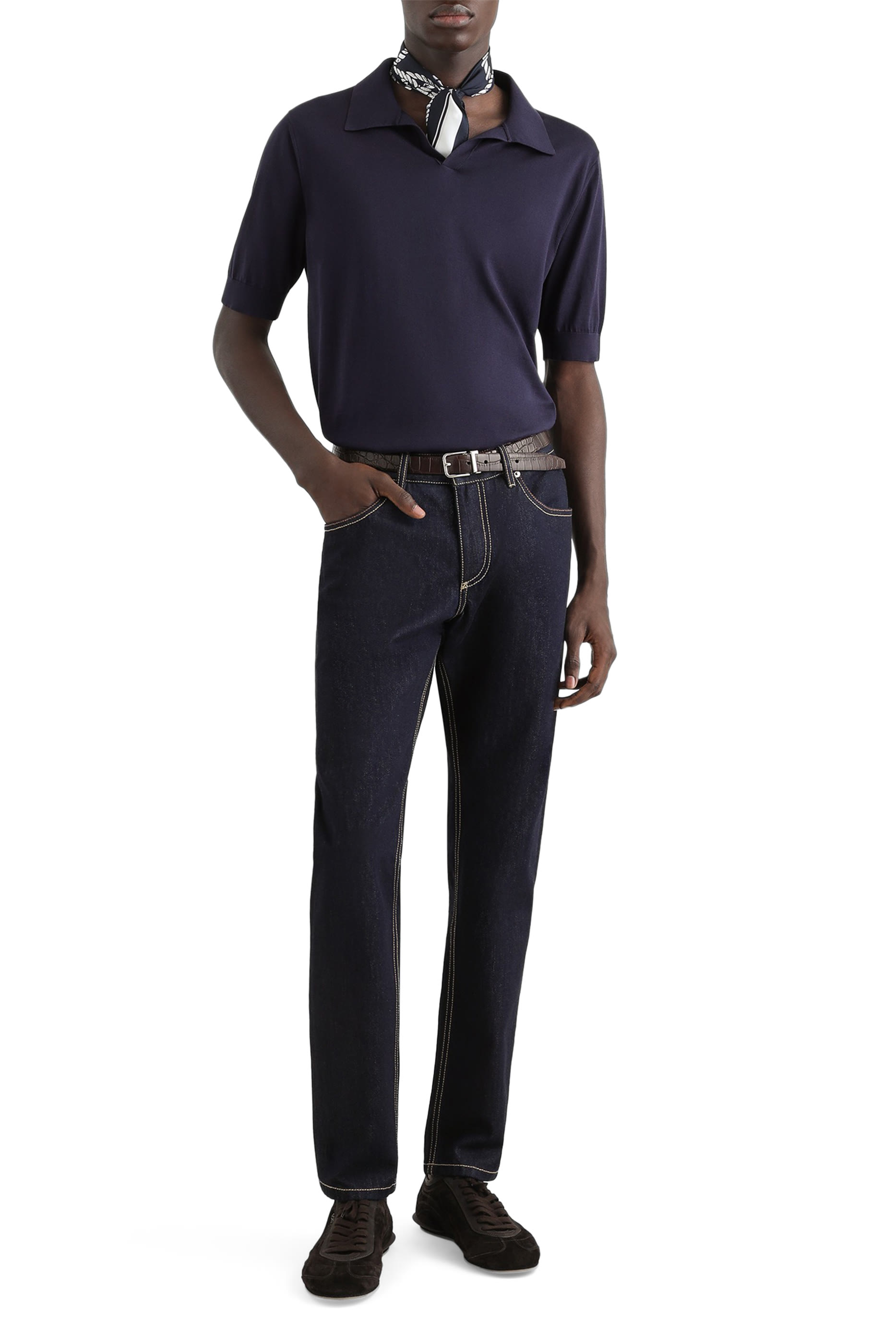  Silk Knit Polo Shirt 