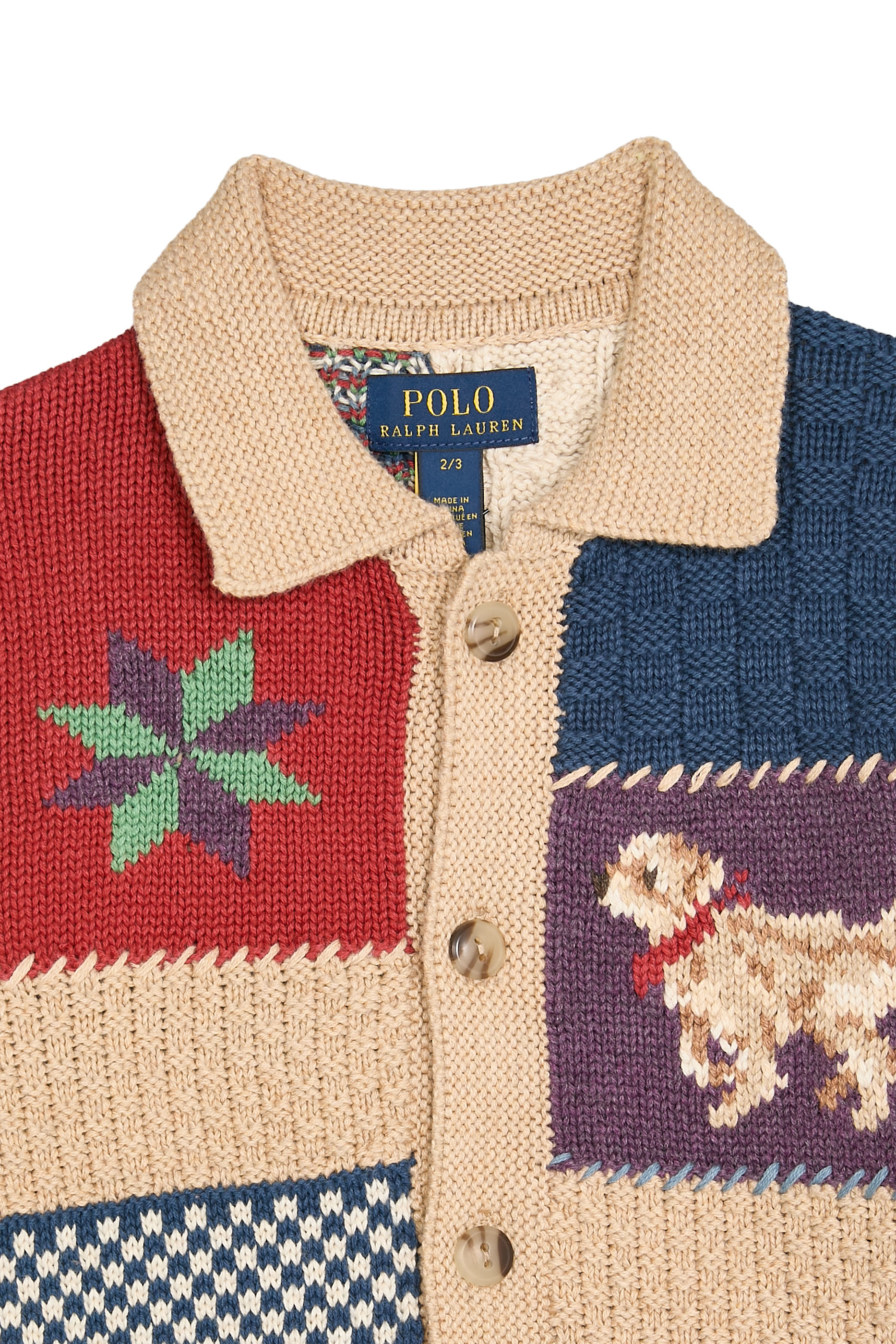Kids Logo Patchwork Cardigan