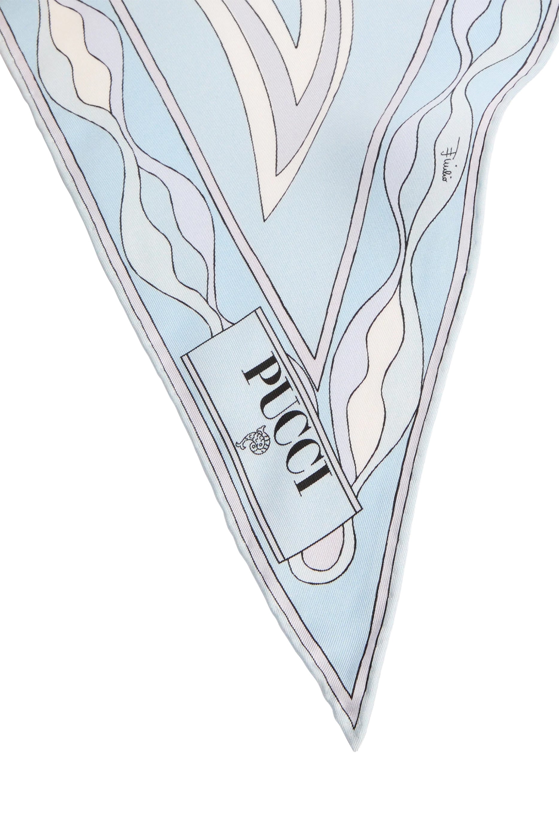 Labirinto Print Silk Triangle Scarf