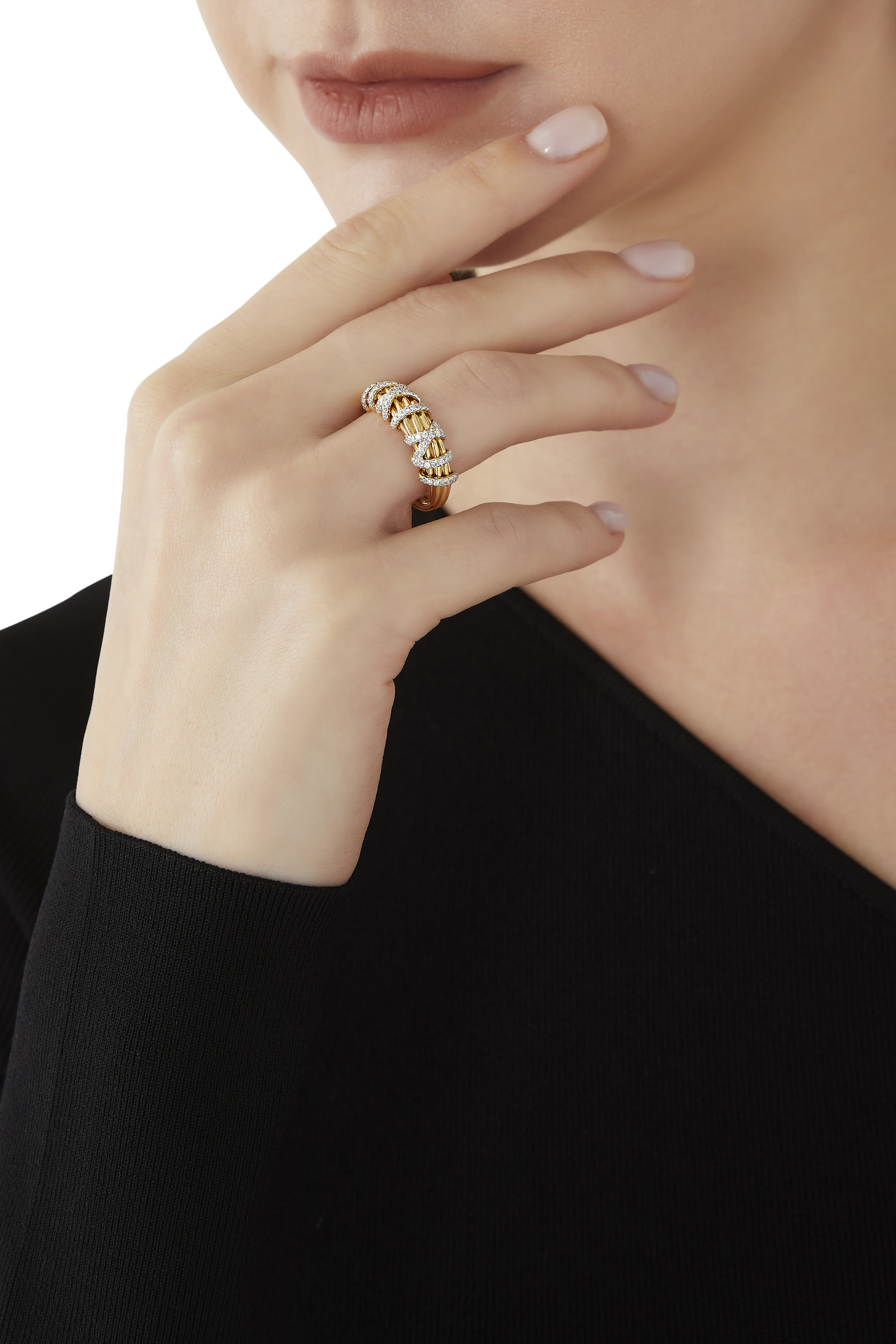 Helena Ring, 18K Yellow Gold & Diamonds