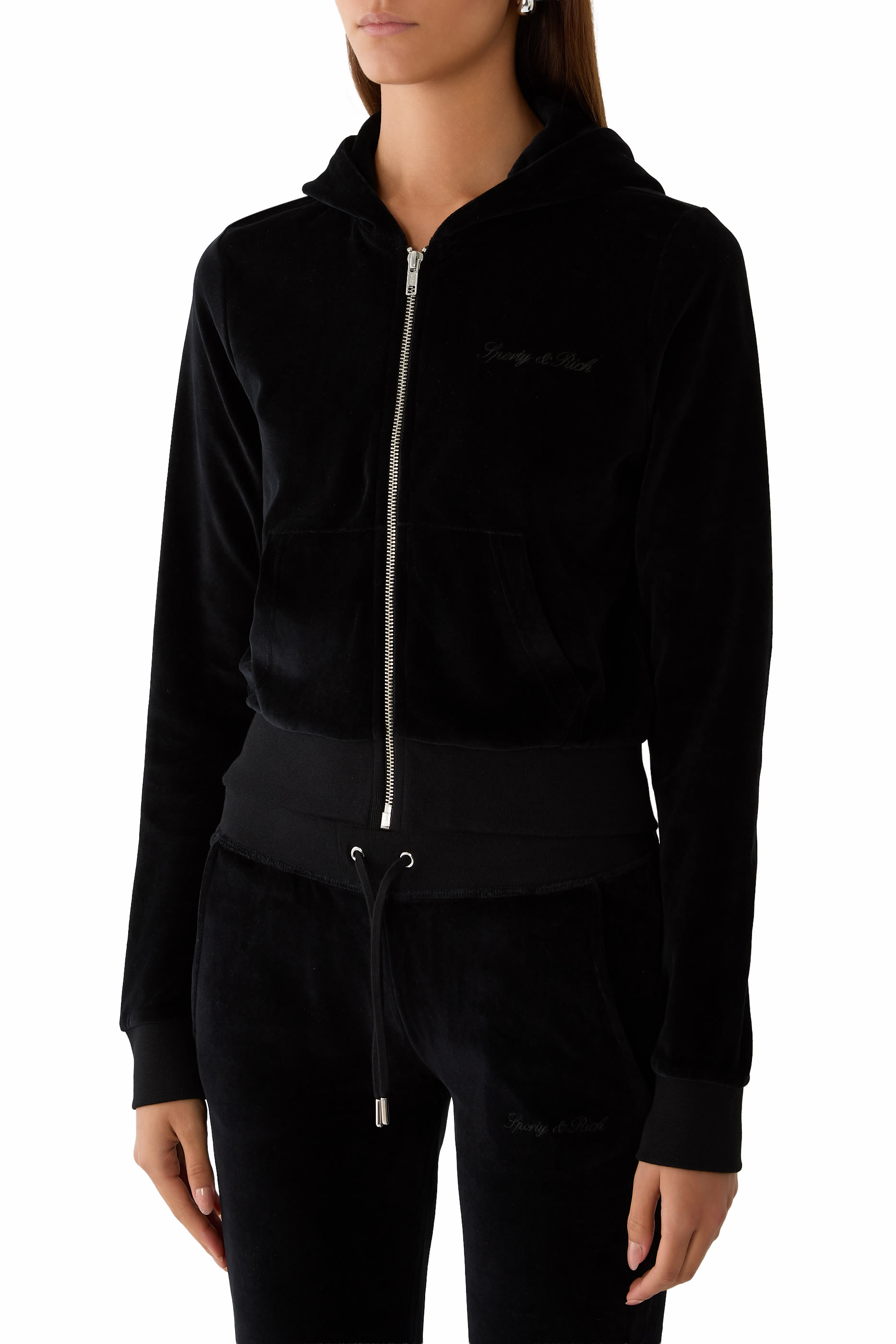 Signature Logo Crystal Zip Hoodie 