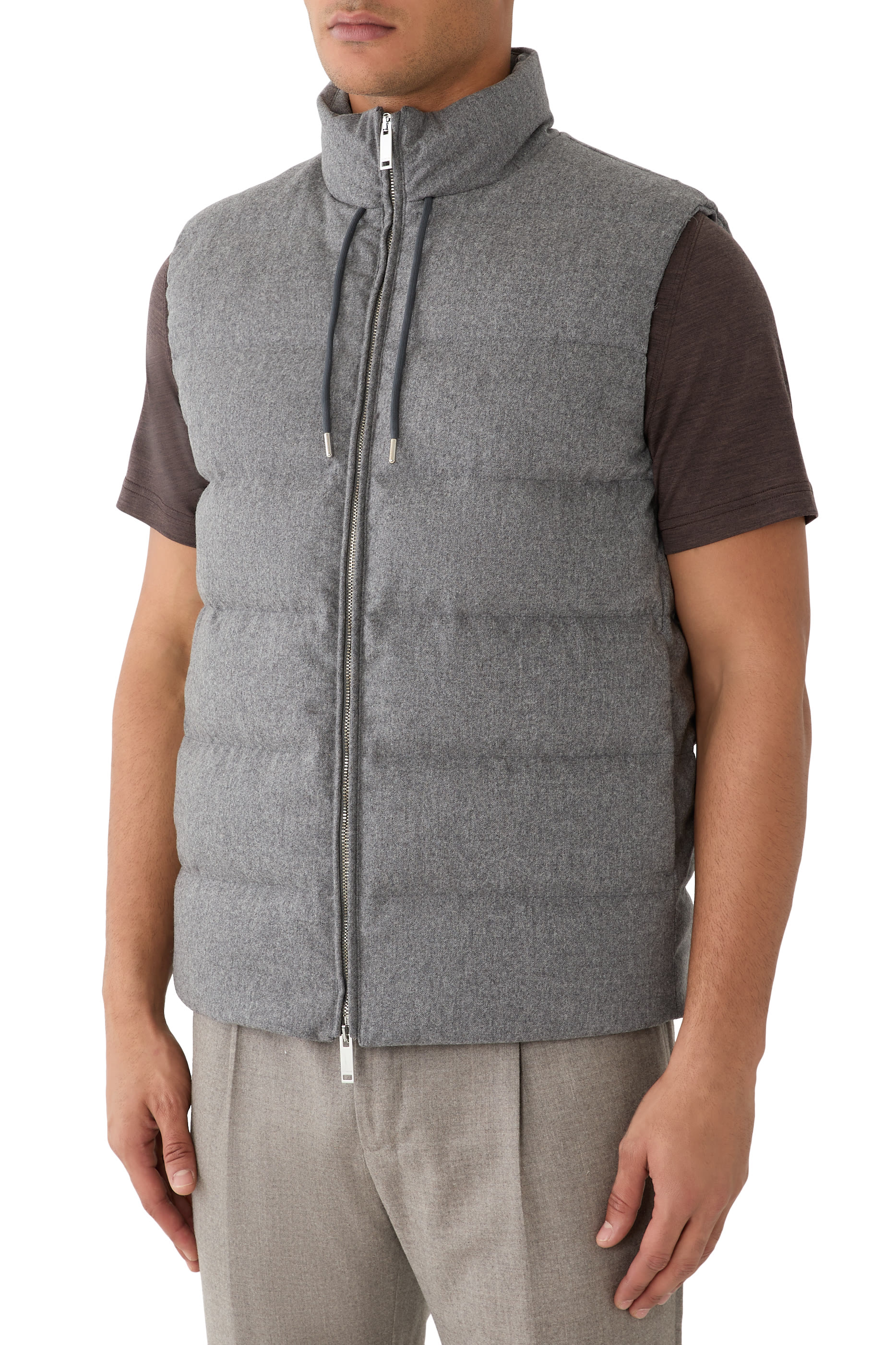 Wool and Cashmere Flannel Padded Gilet