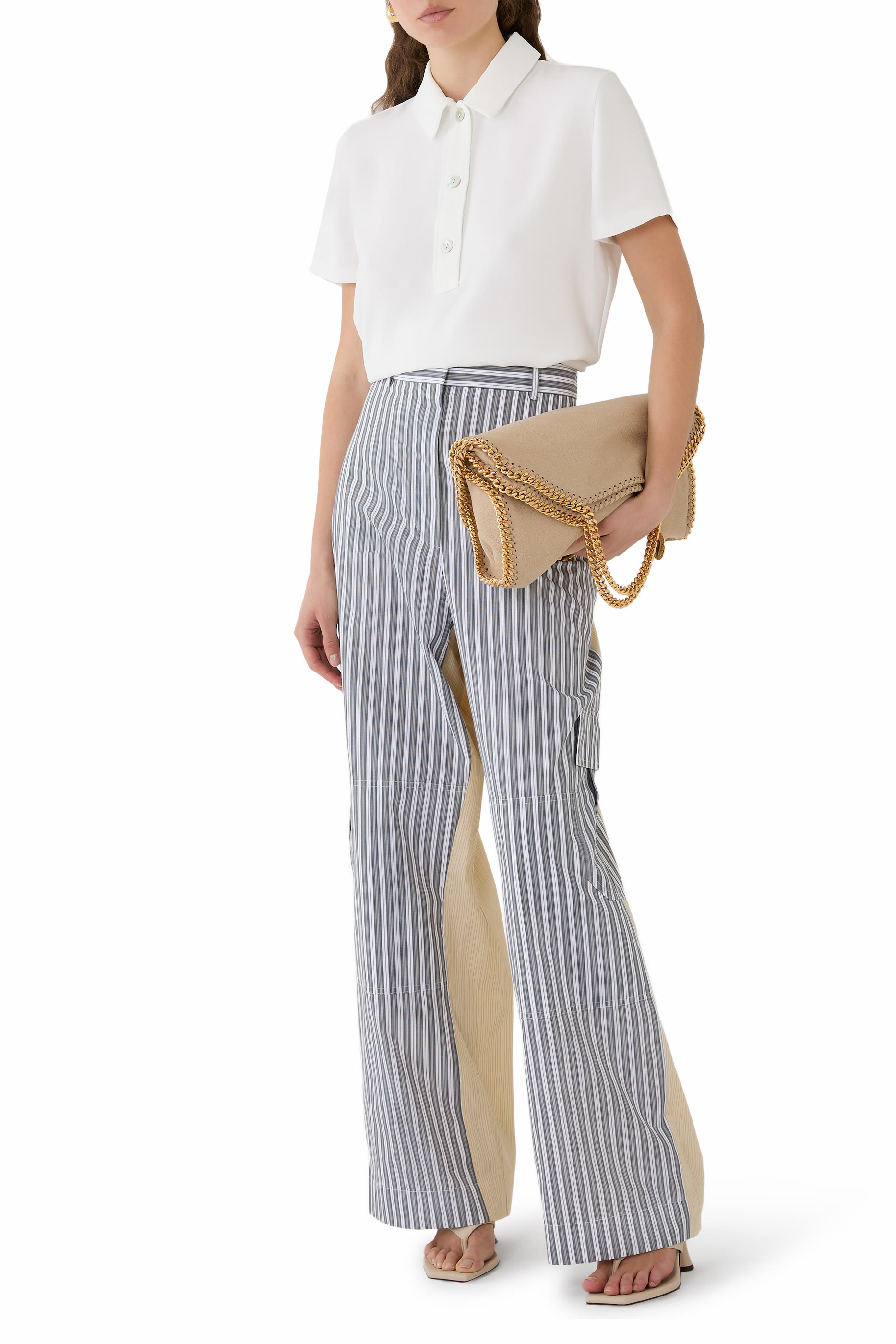 Oversized Mixed Stripe Cargo Trousers