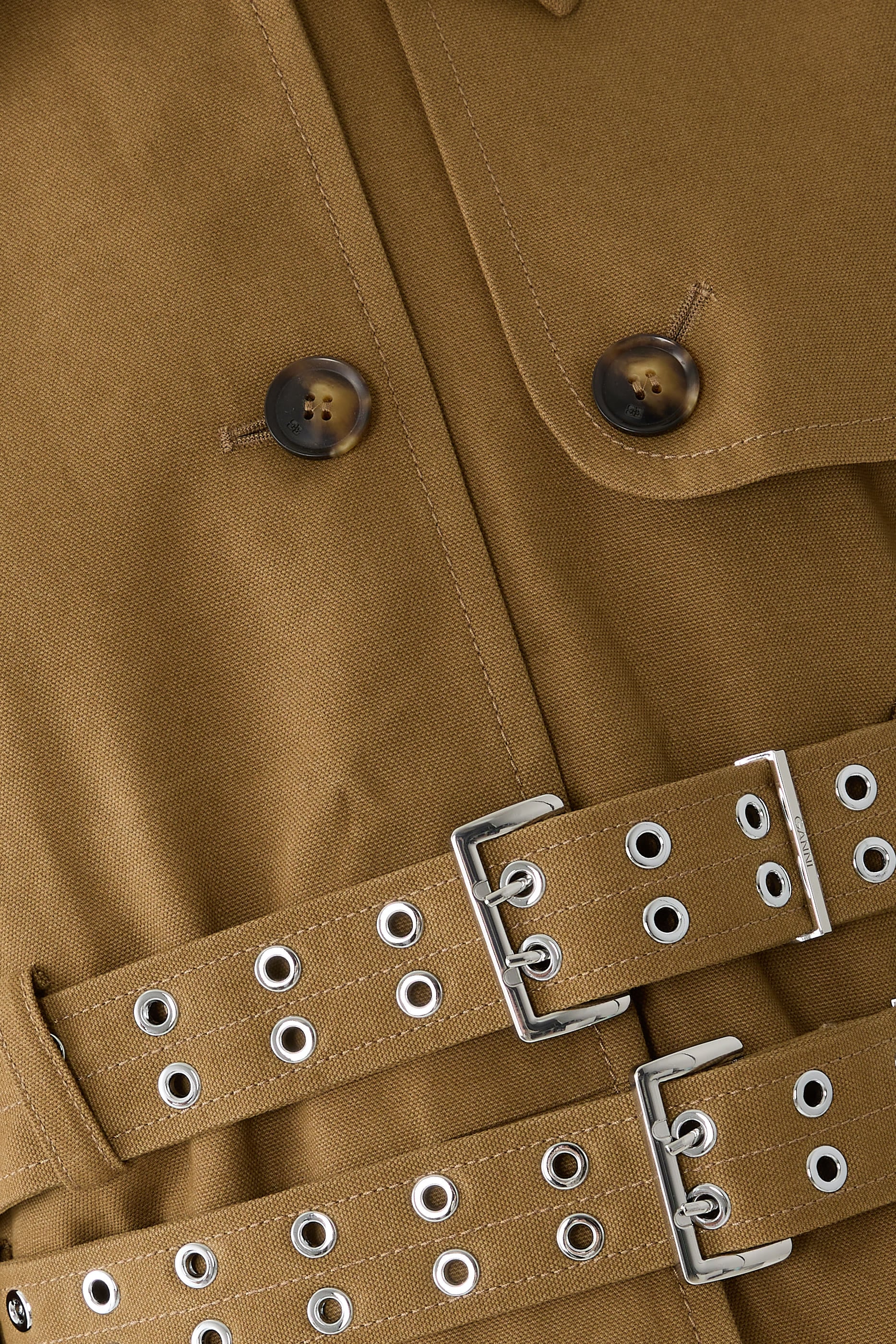 Belted Puff Sleeves Jacket