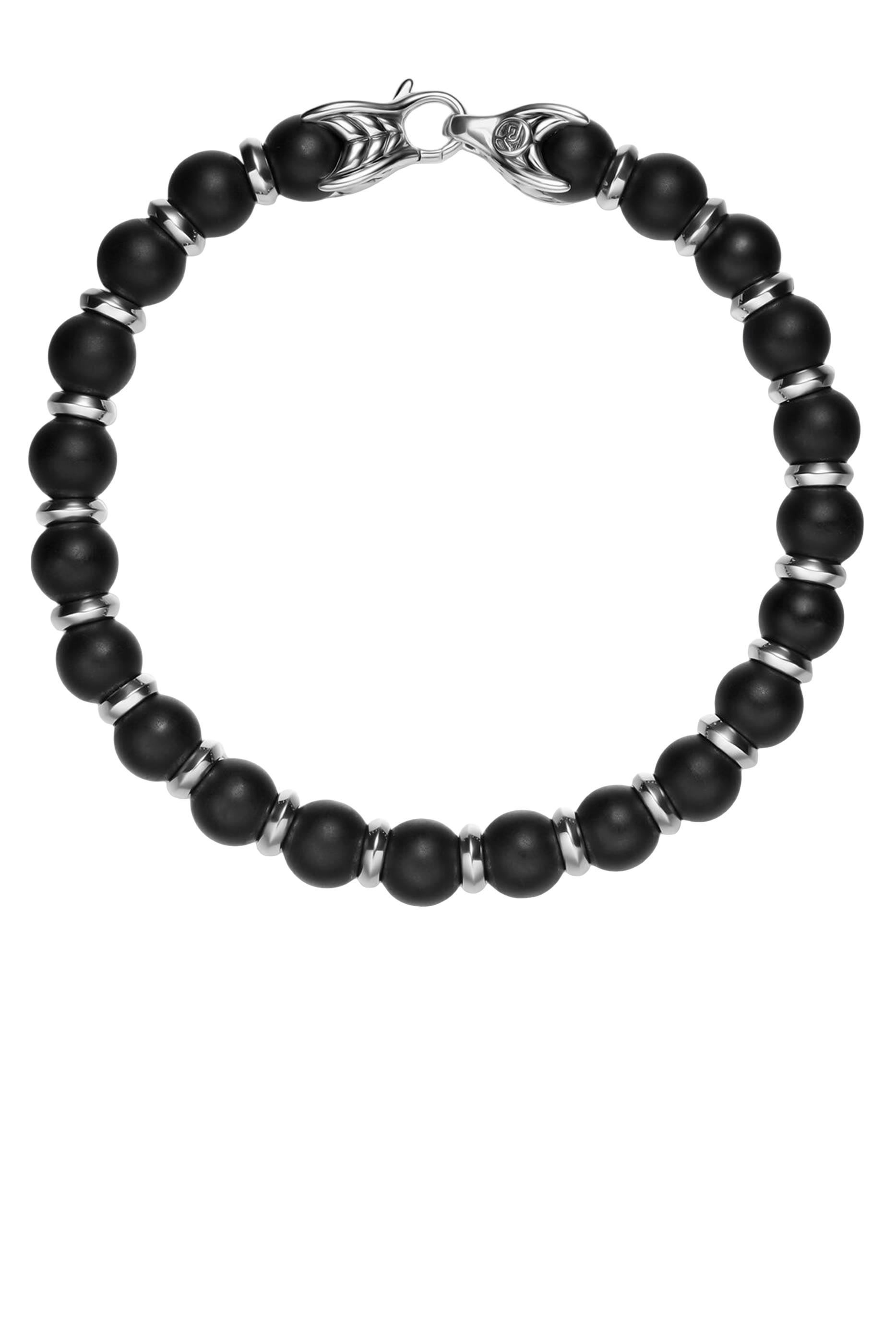 Spiritual Beads Bracelet, Sterling Silver & Onyx