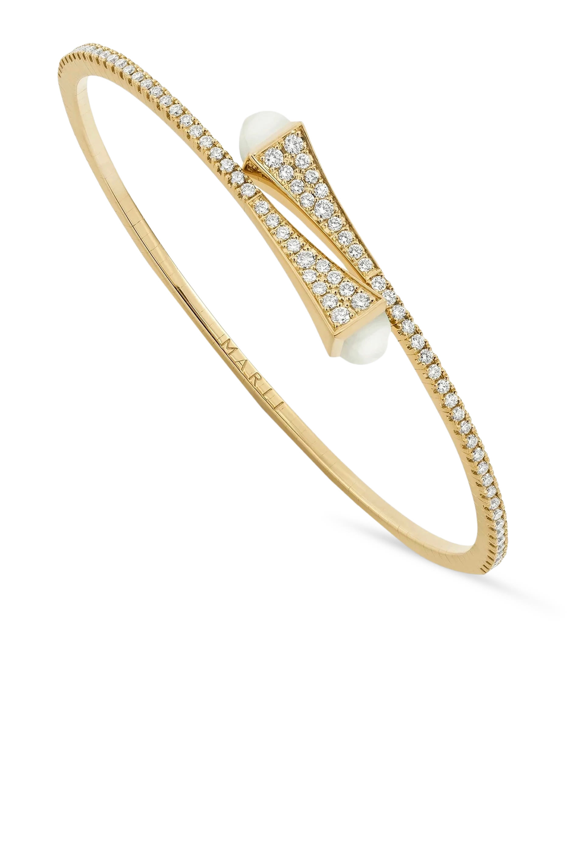Cleo Slim Slip-On Bracelet, 18k Yellow Gold & Diamonds