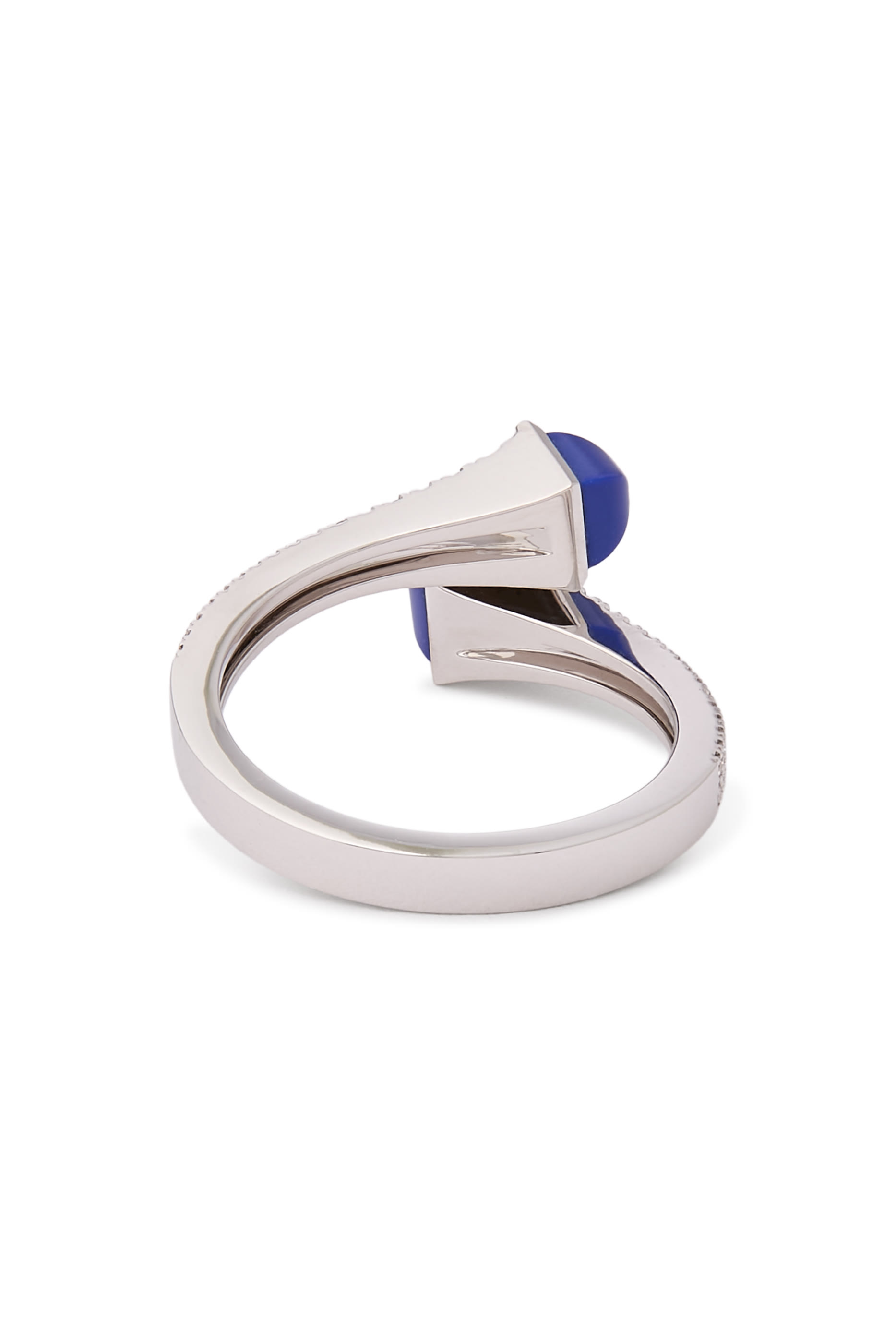 Cleo Slim Ring, 18k White Gold Lapis Lazuli & Diamonds