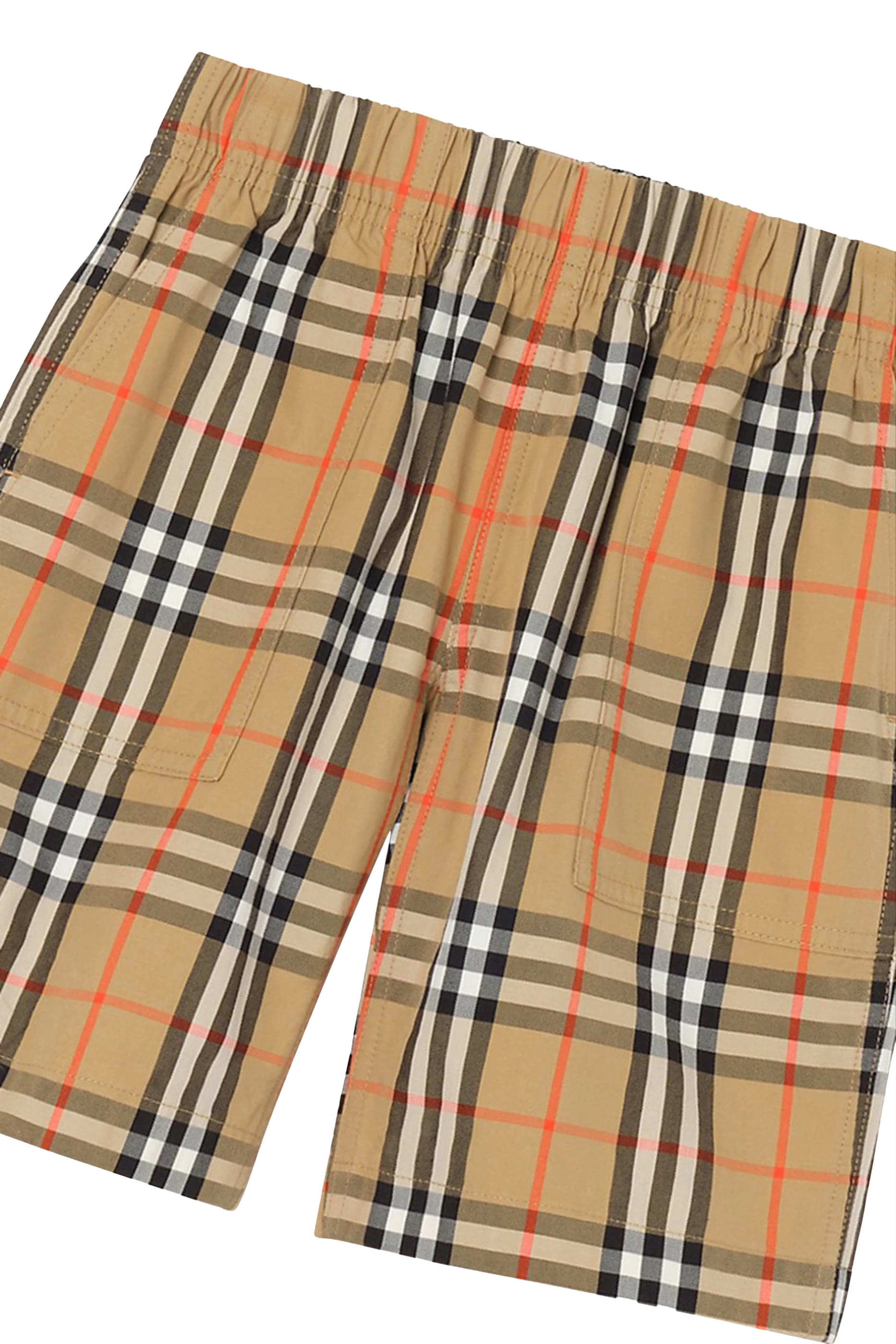 Kids Check Cotton Cargo Shorts
