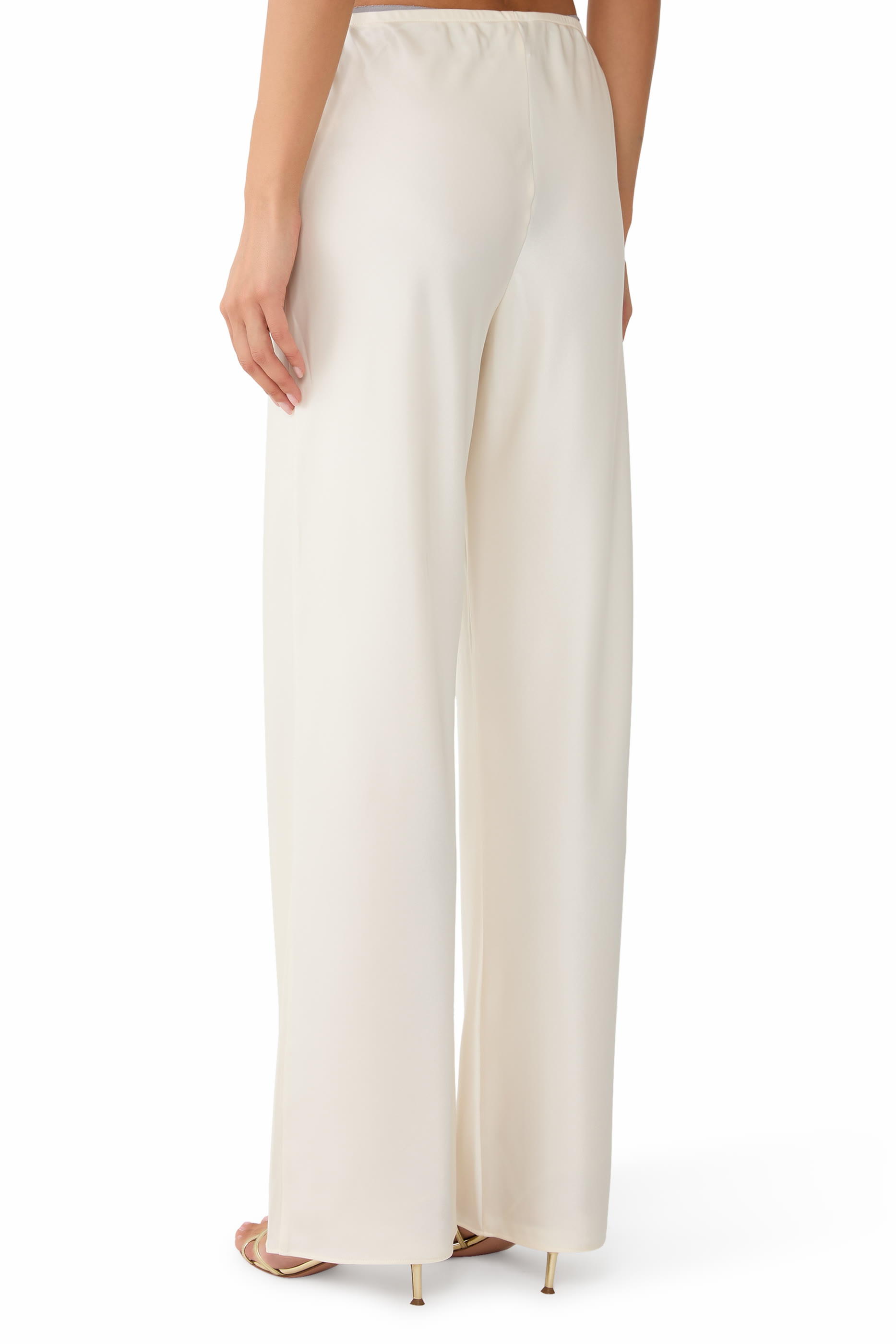 Gale Satin Mid Rise Bias Pants