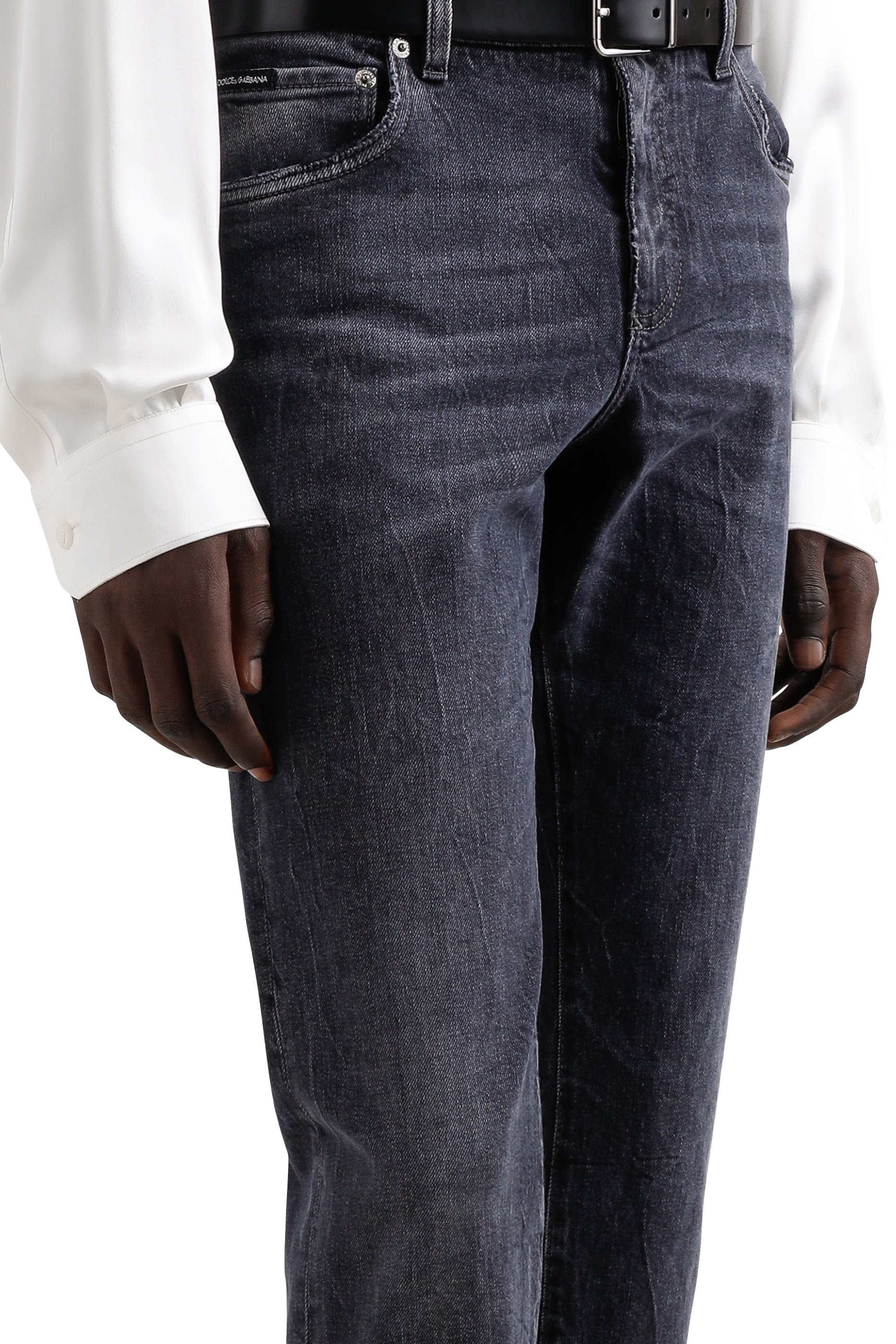 Logo Embroidered Slim-Fit Stretch Cotton Jeans