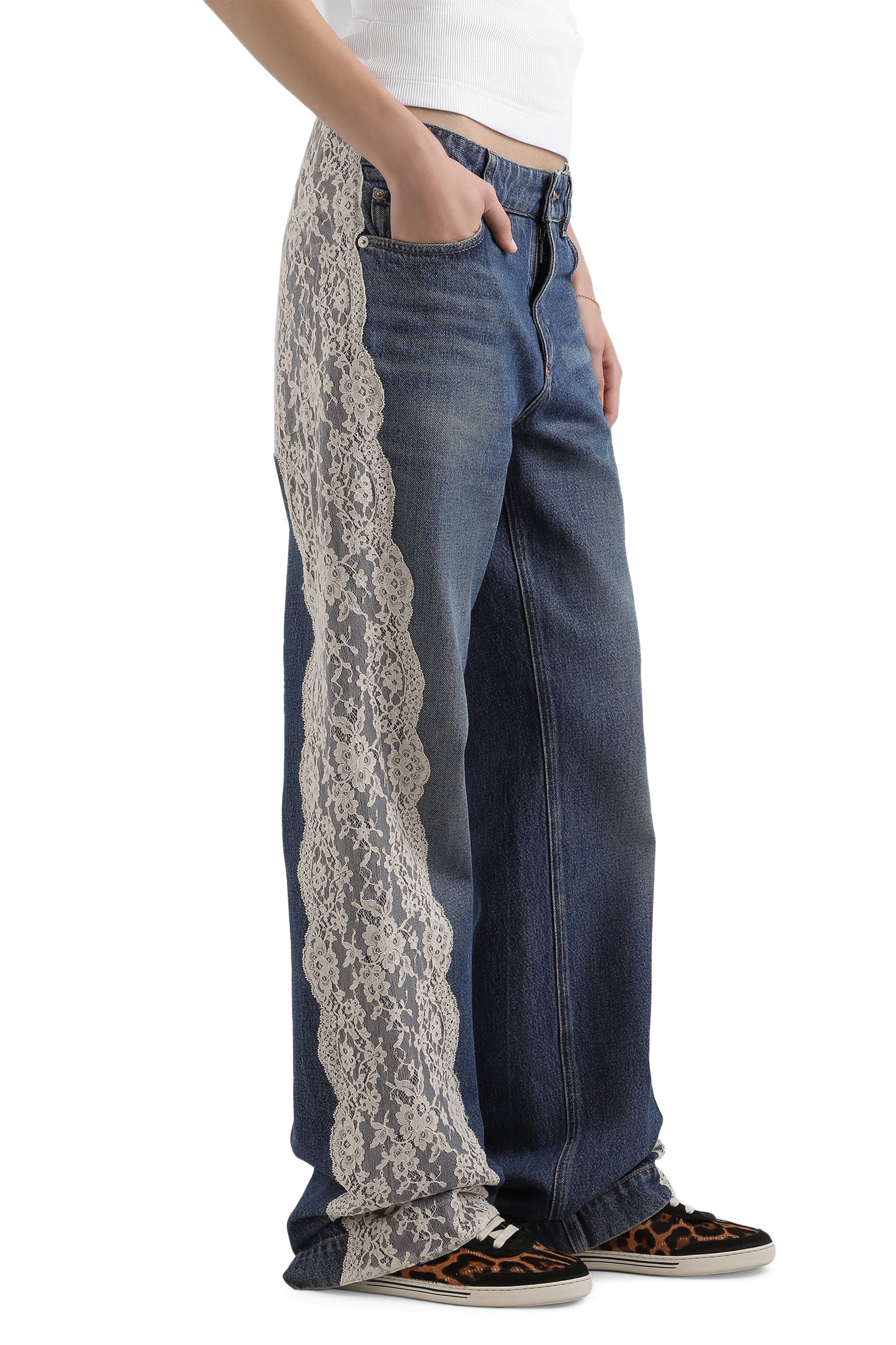 Lace-Detail Trousers