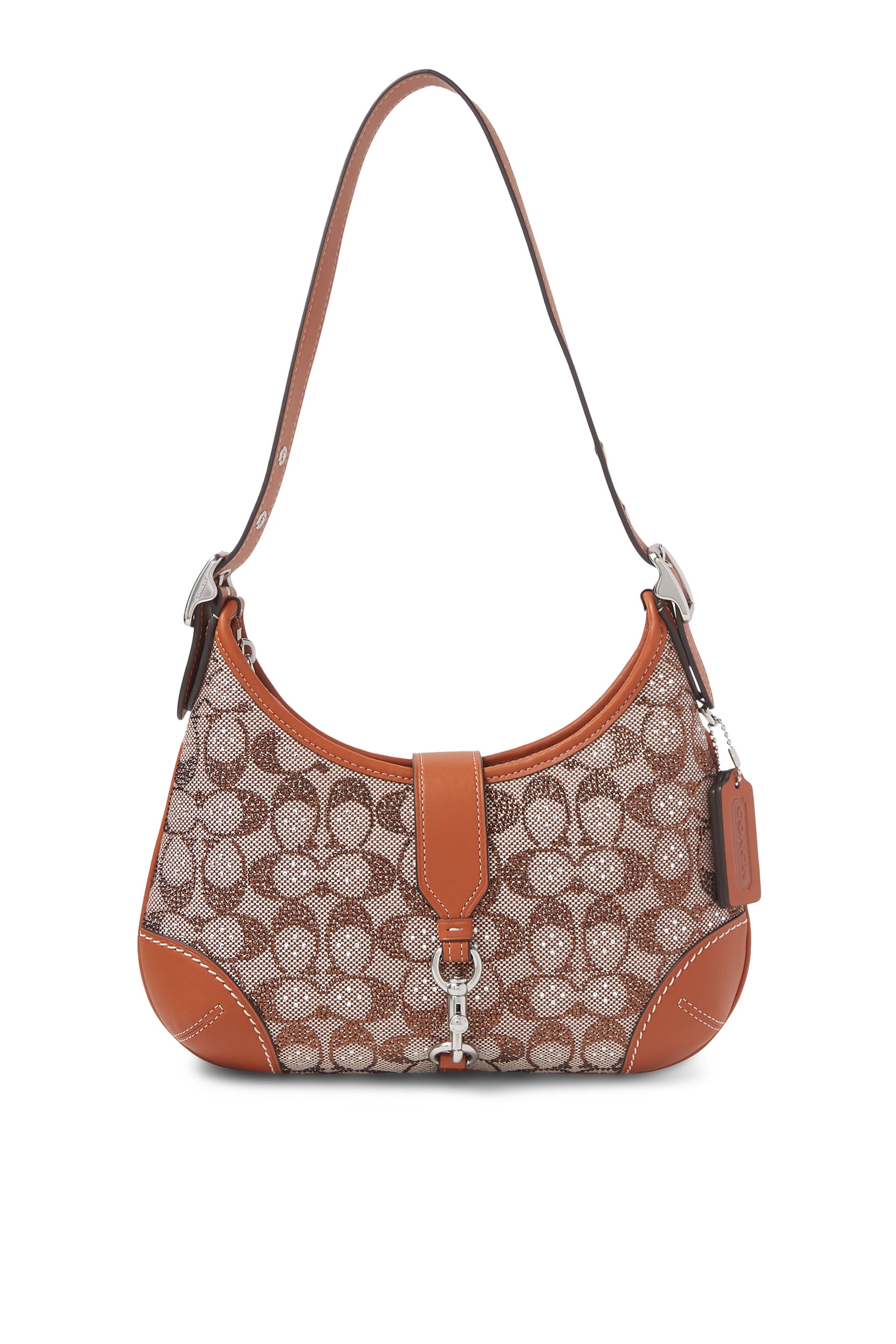 Hamptons Hobo Bag in Crystal Signature Jacquard