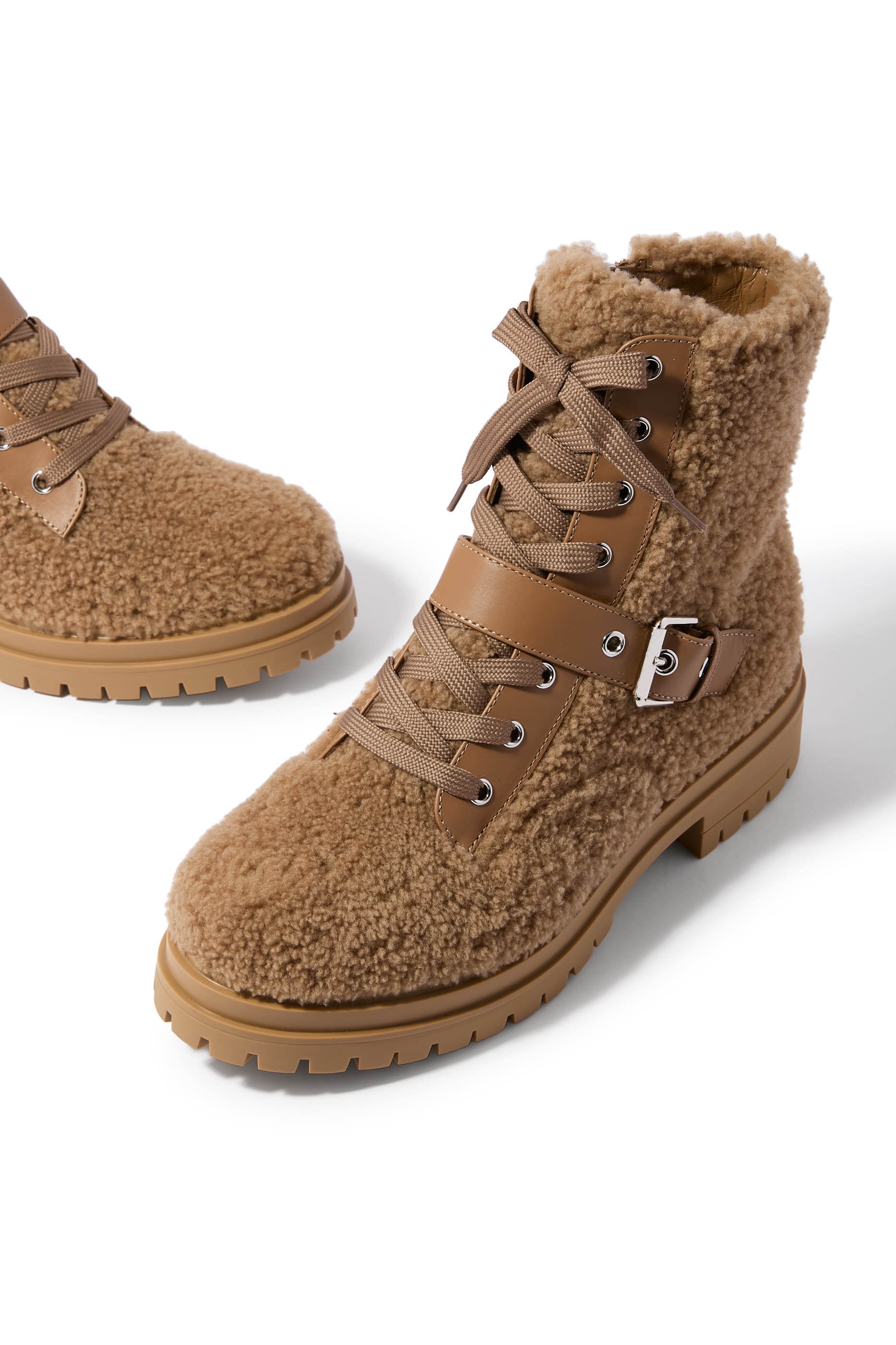 Chamonix Boucle Lace-Up Ankle Booties