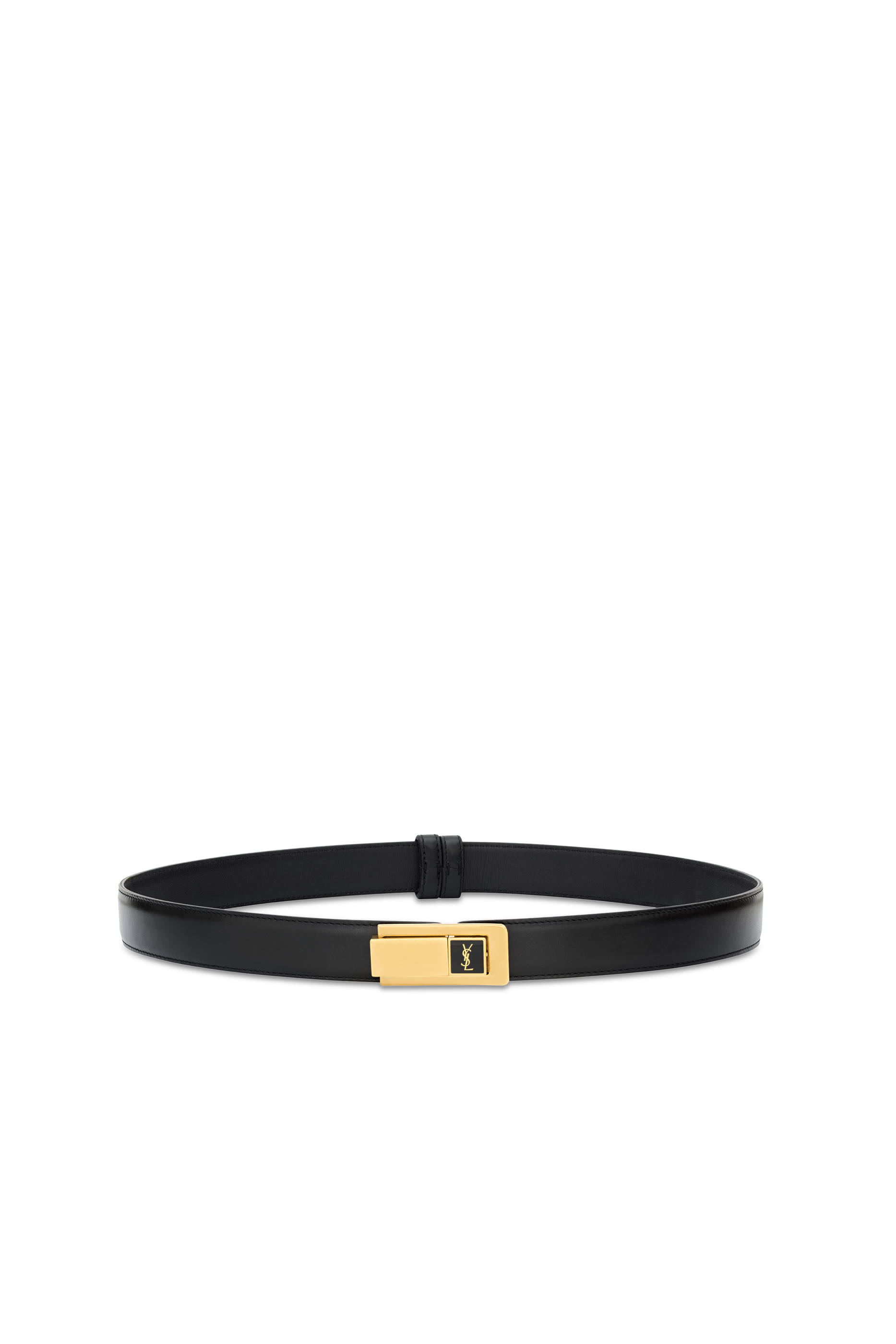 Charnière Buckle Belt in Smooth Leather