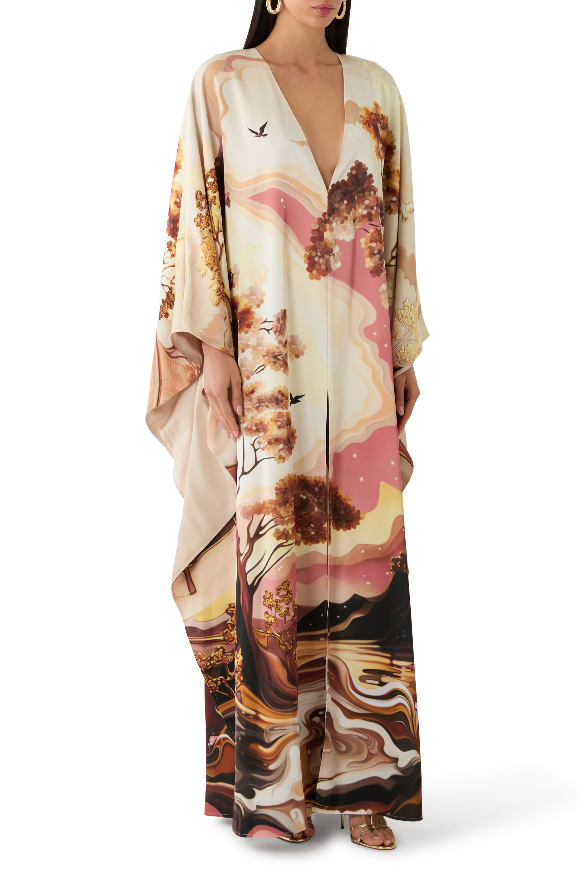 Kira Kaftan Mizutama Marble Claret