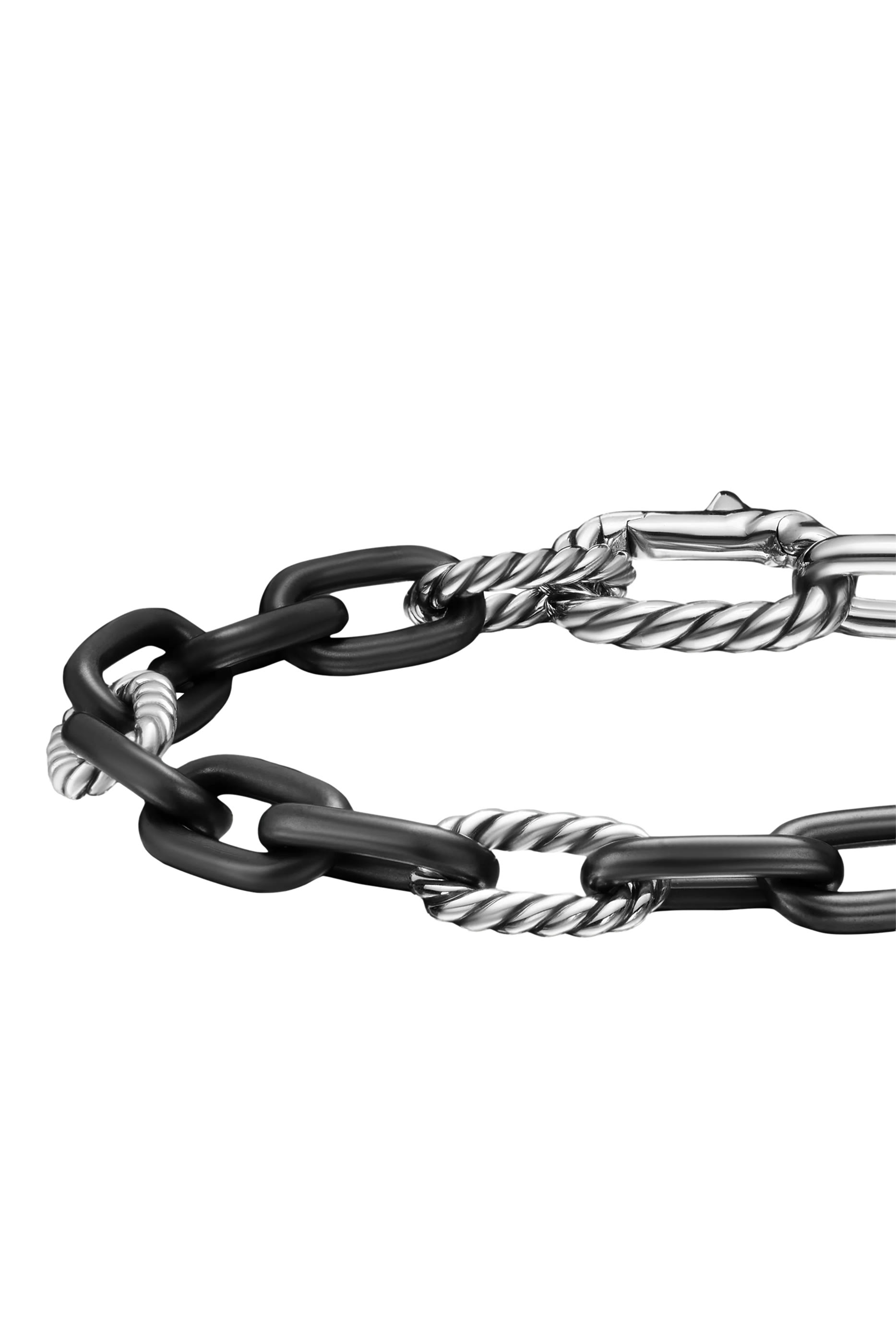 DY Madison® Chain Bracelet, Black Titanium with Sterling Silver