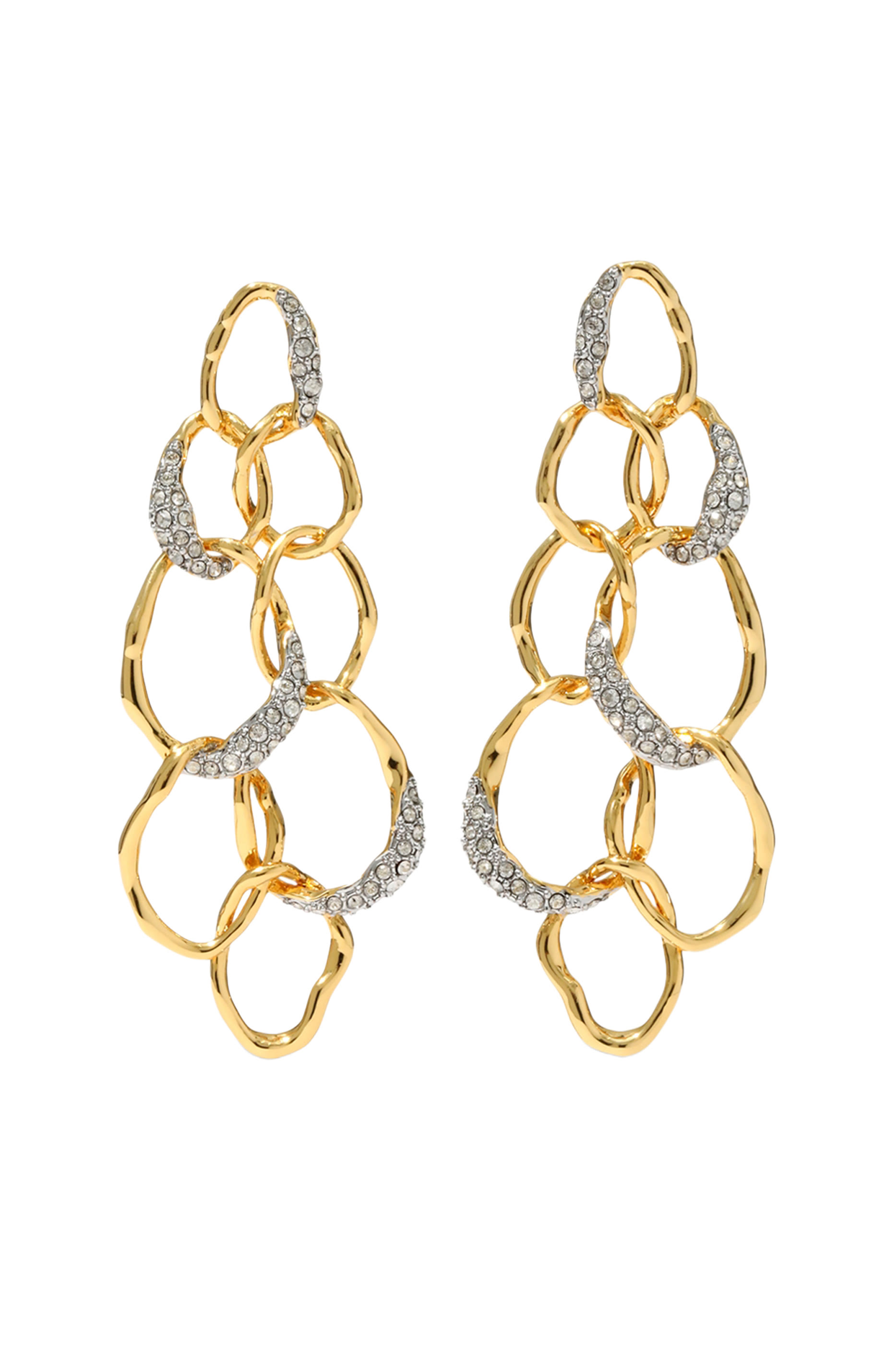Solanales Crystal Linked Drop Post Earrings