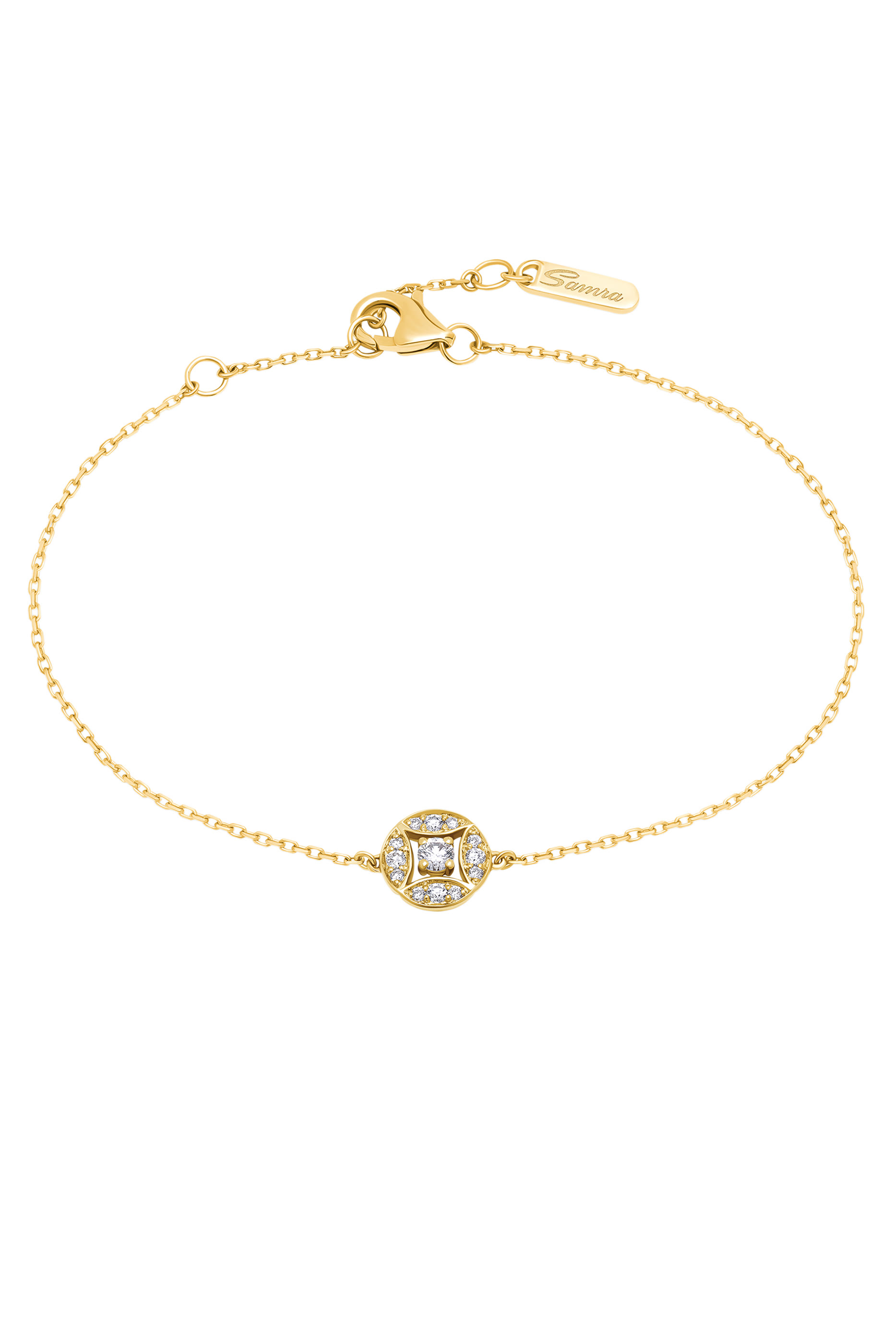 Barq Marquise Circle Bracelet, 18k Yellow Gold & Diamonds