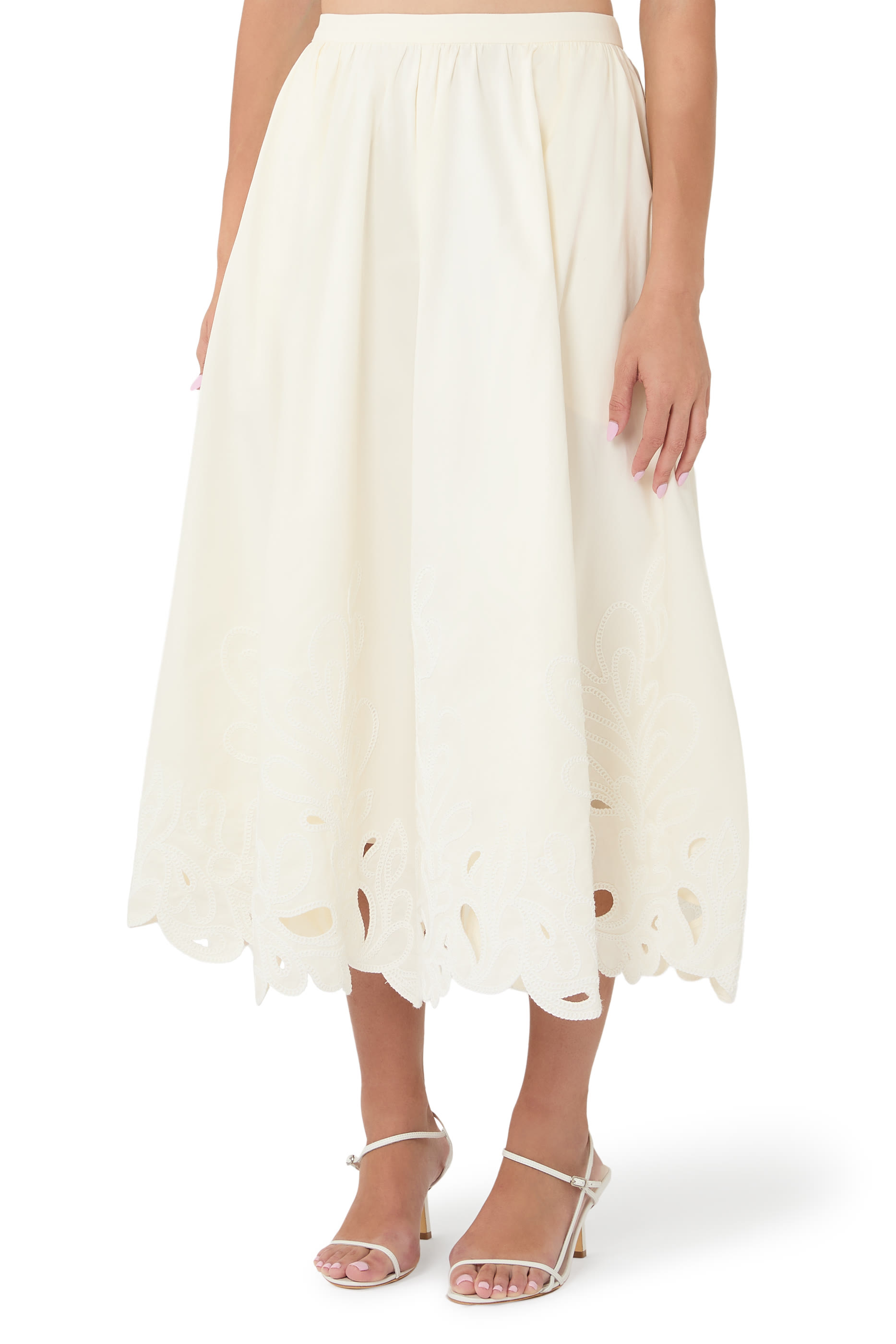 Paisley Bloom Embroidered Espe Skirt 