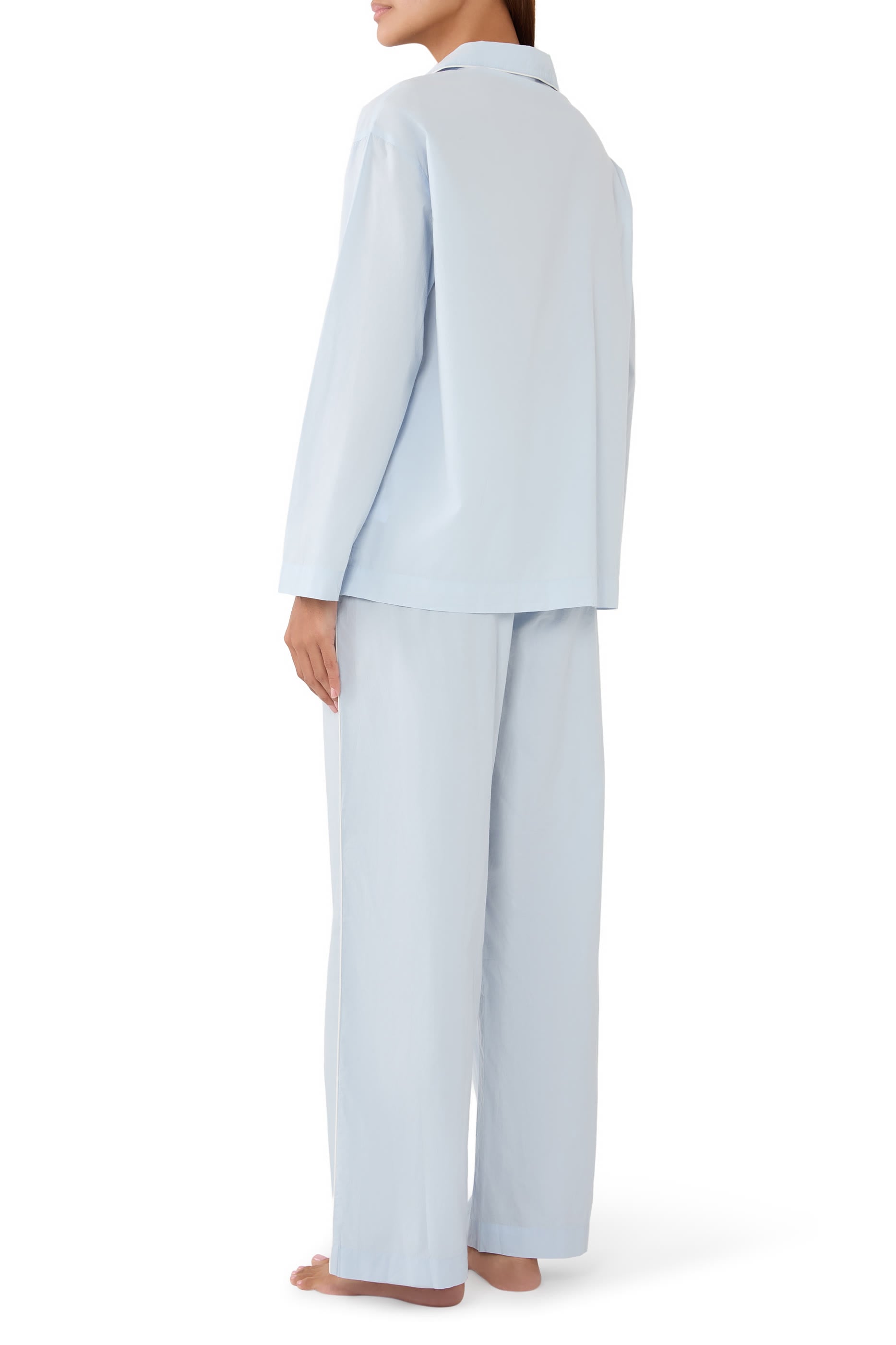 Contrast Piping Relaxed Pajama Set