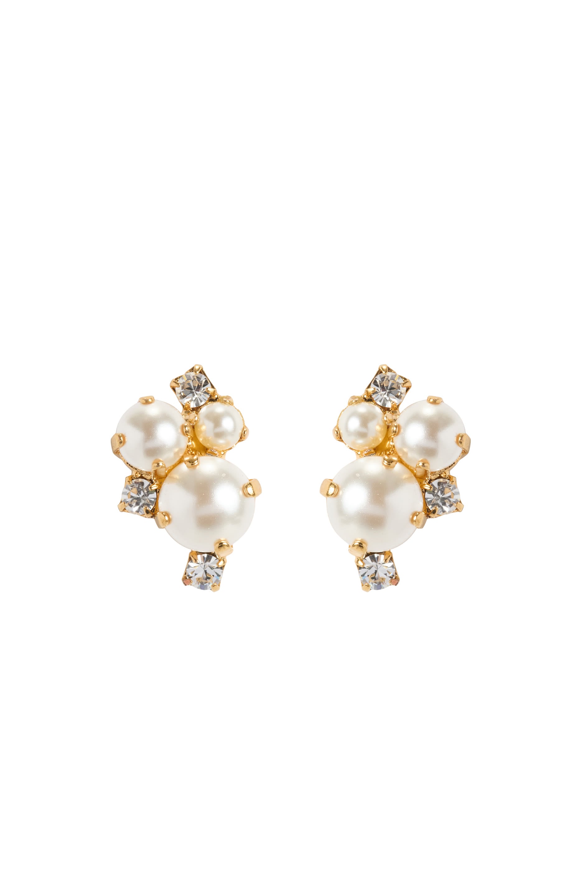 Molly Earrings, 18K Gold-Plated Brass, Pearl & Swarovski® Crystals 