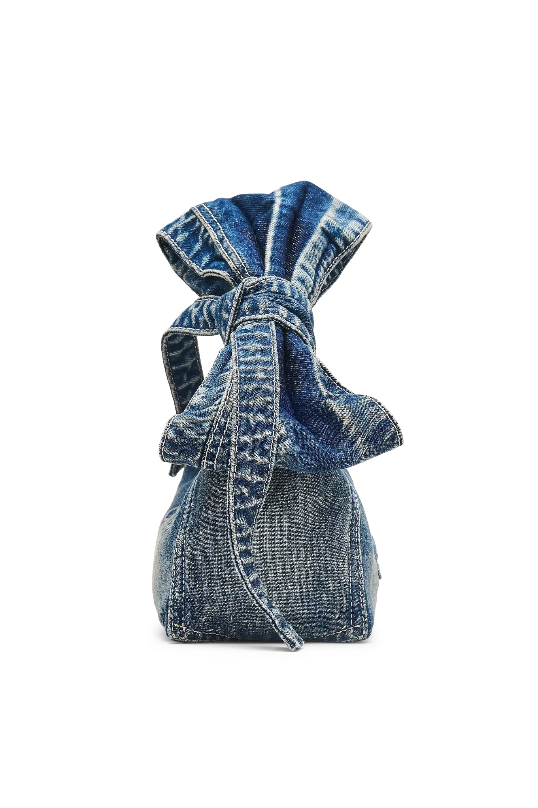  Bow Denim Mini Sack Bag