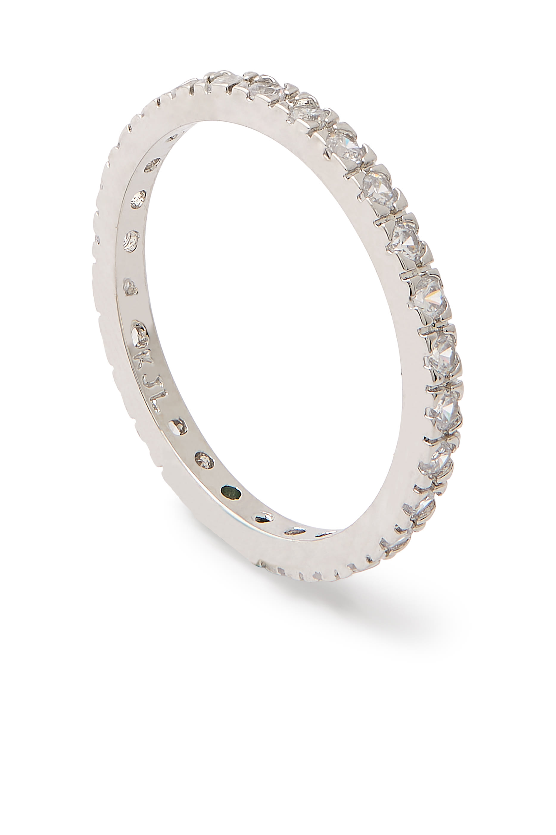  Classic Round Eternity Band, Rhodium Plated Brass & Cubic Zirconia