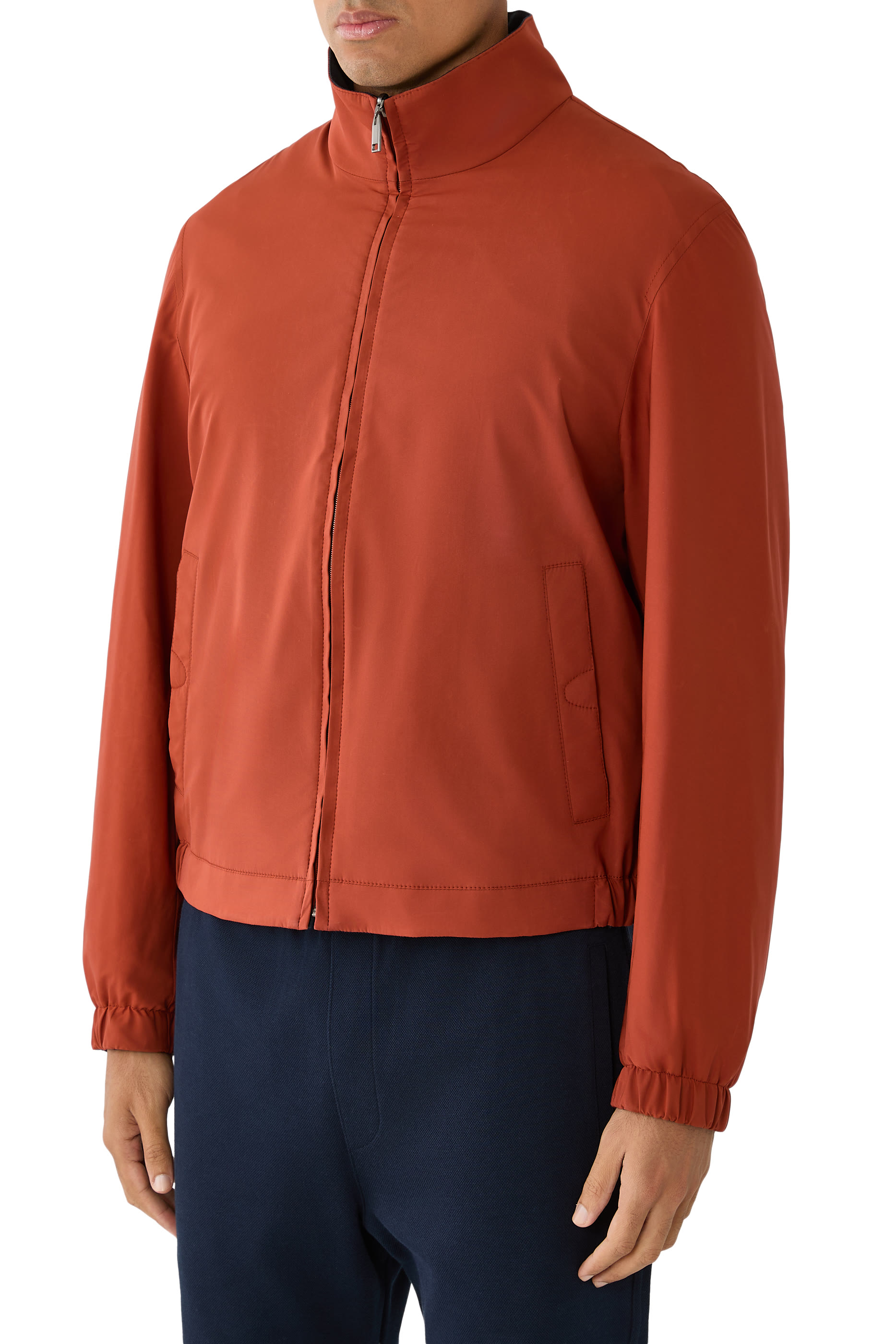  Stretch Silk and Cotton Jersey Reversible Blouson
