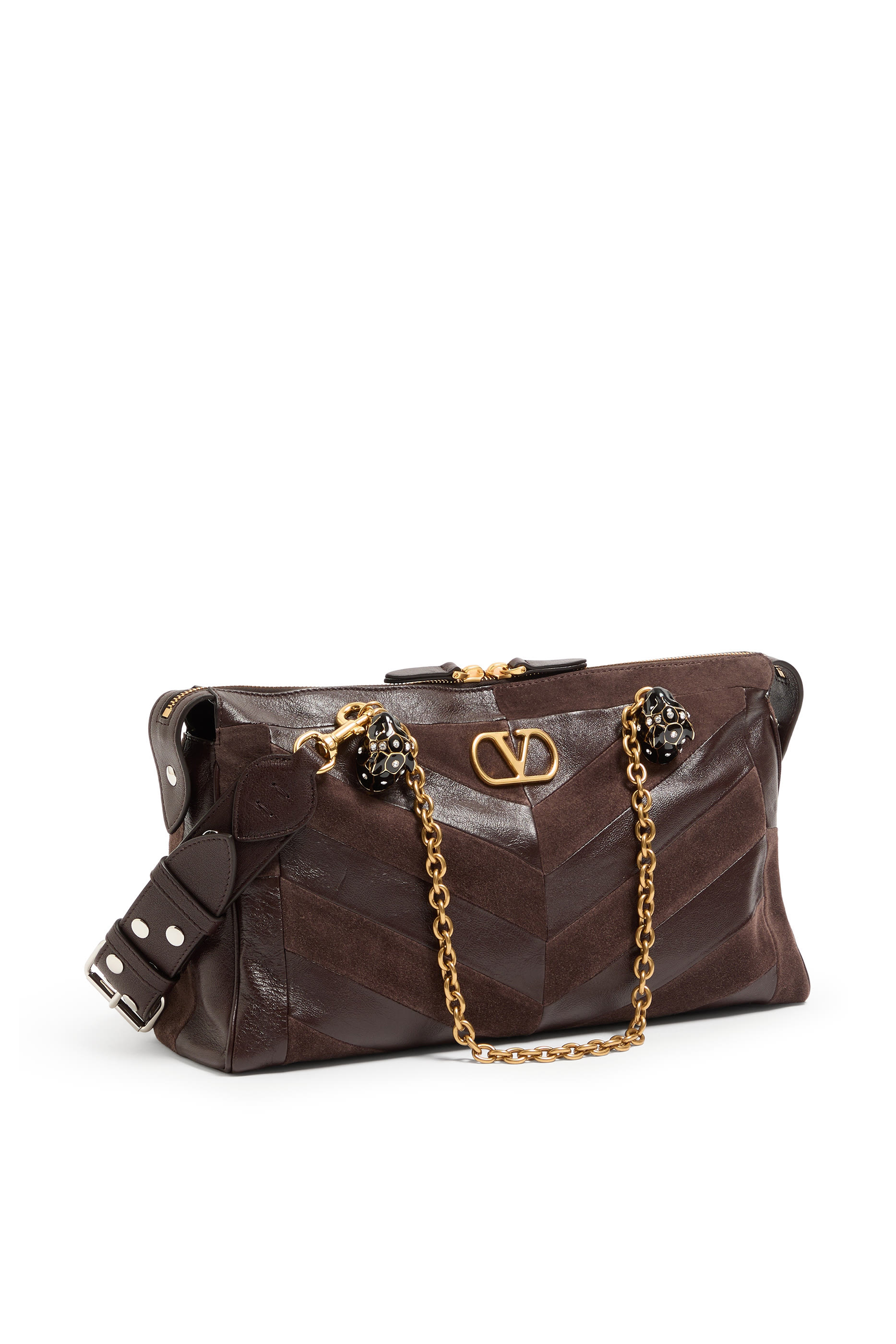 Panthea Chevron Motif Medium Shoulder Bag