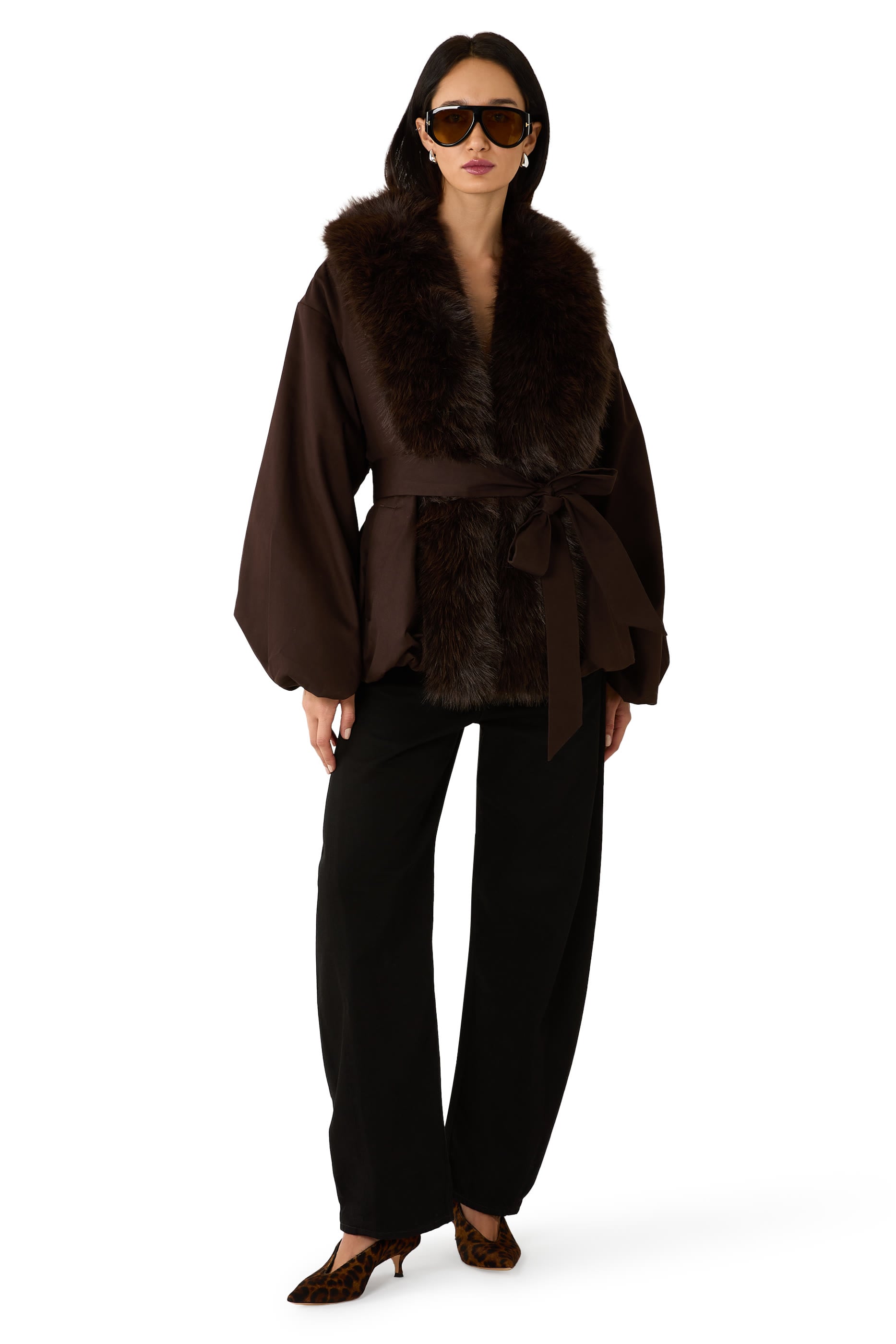Fax Fur Collar Jacket