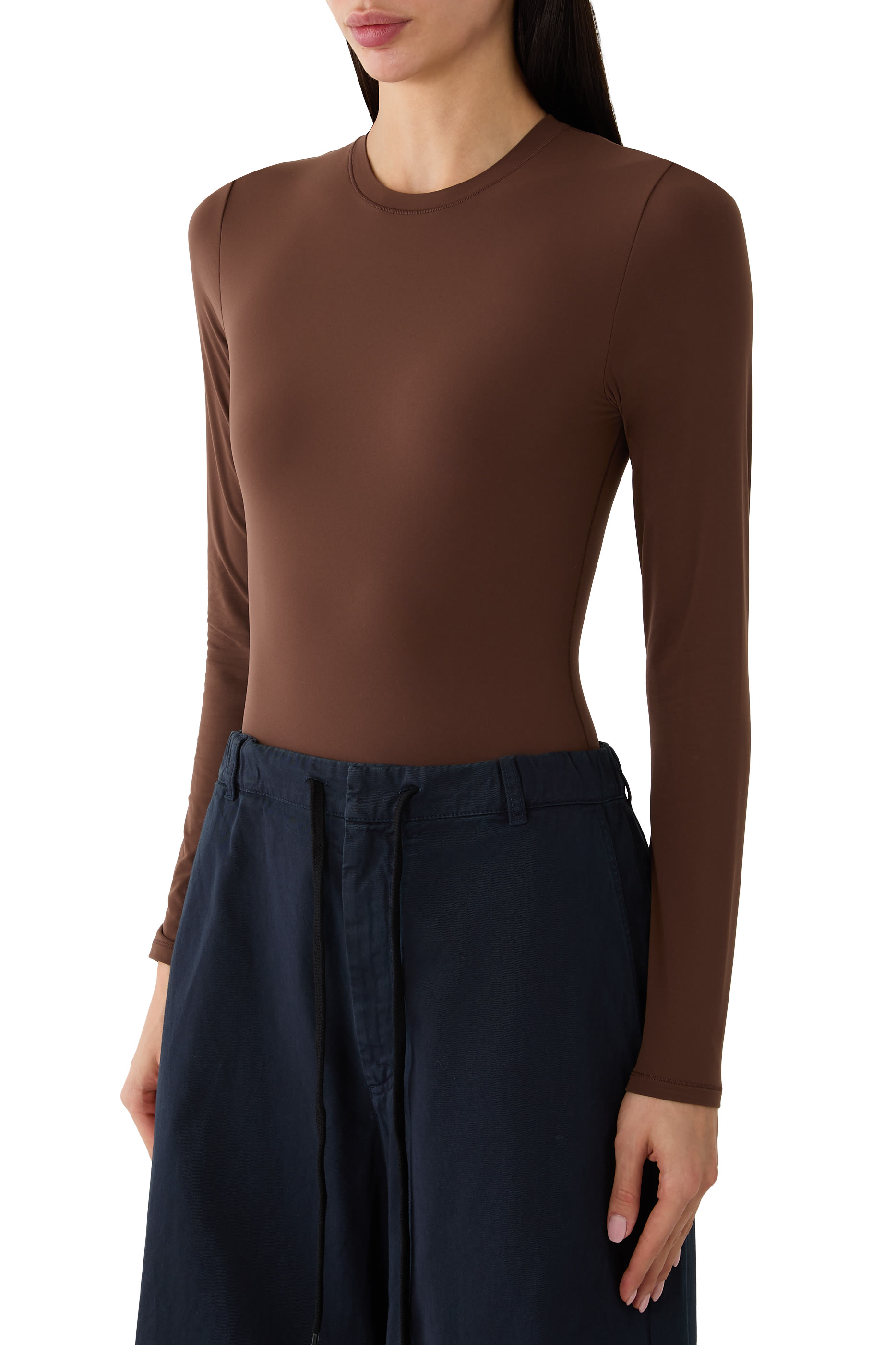  Long Sleeve Crew Neck Bodysuit