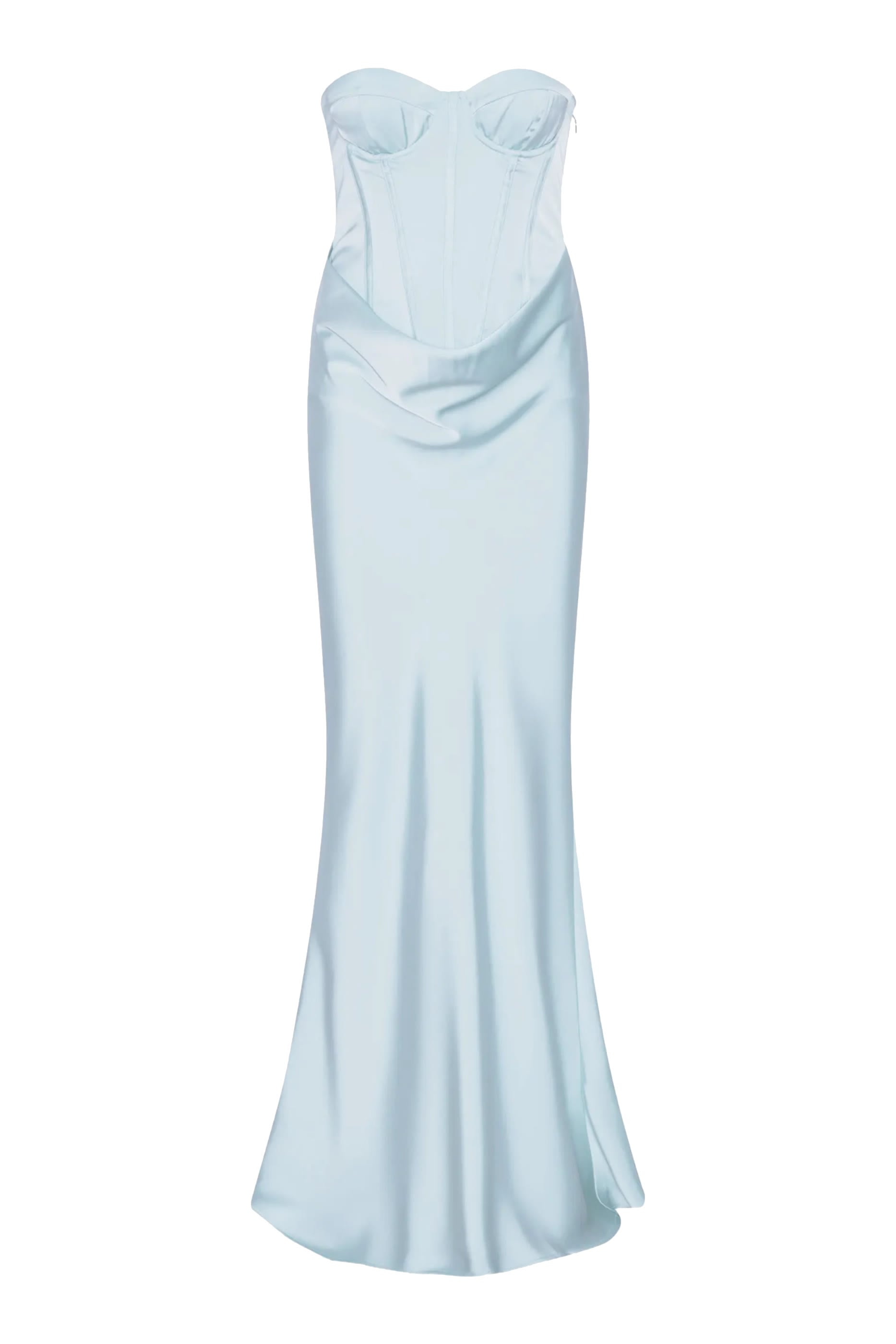  Satin Corset Maxi Dress