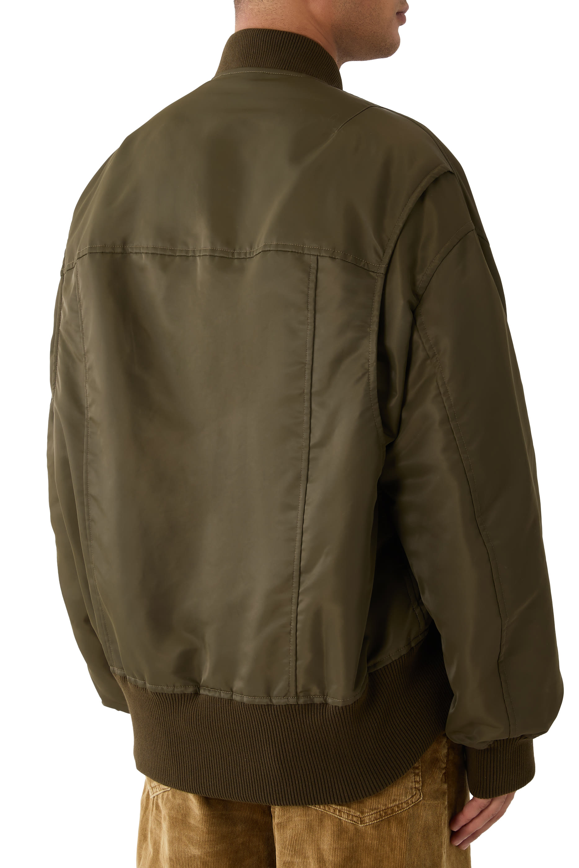 Oversized Tipped Hem Bomber Jacket