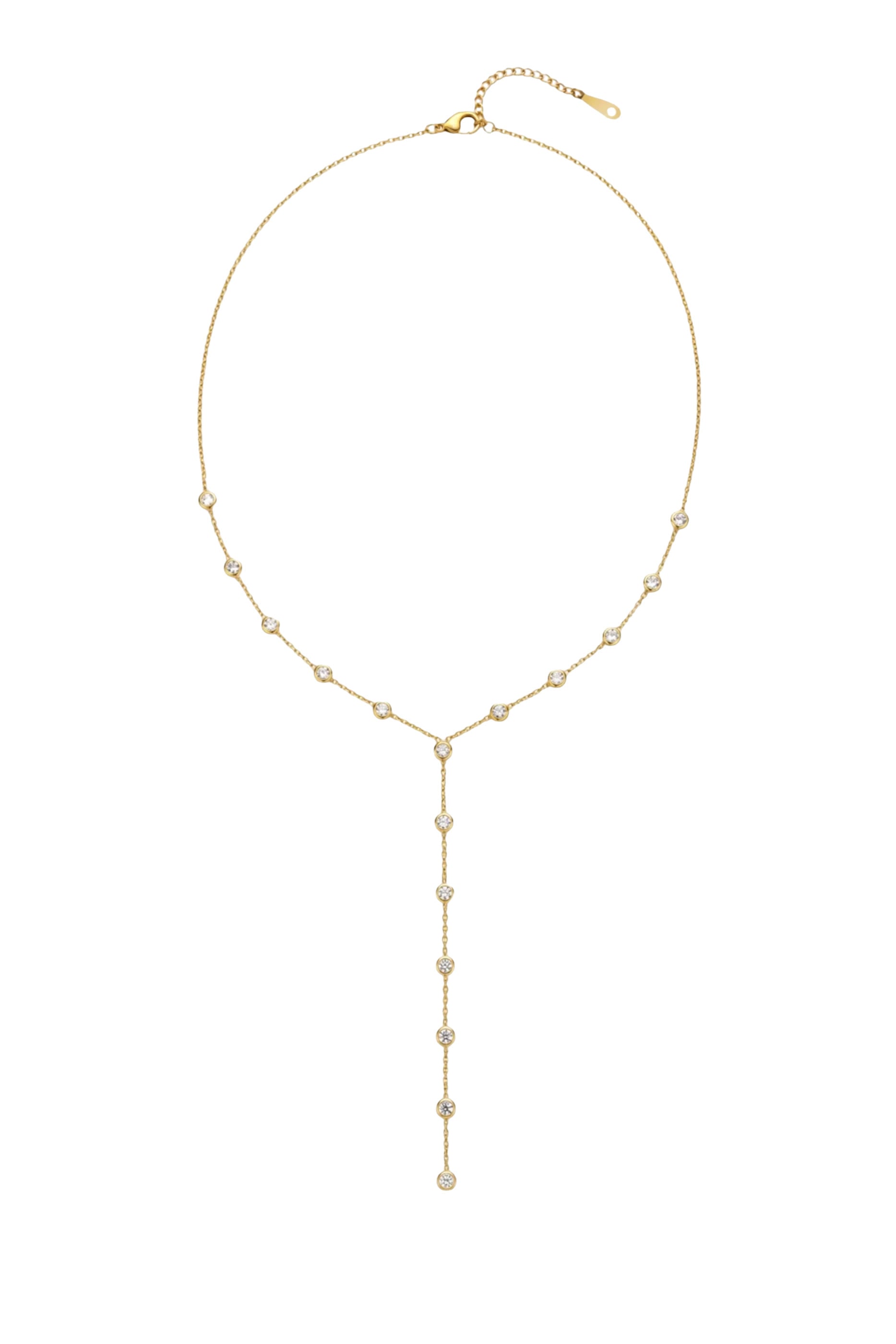 Myra Bezel Drop Lariat Necklace