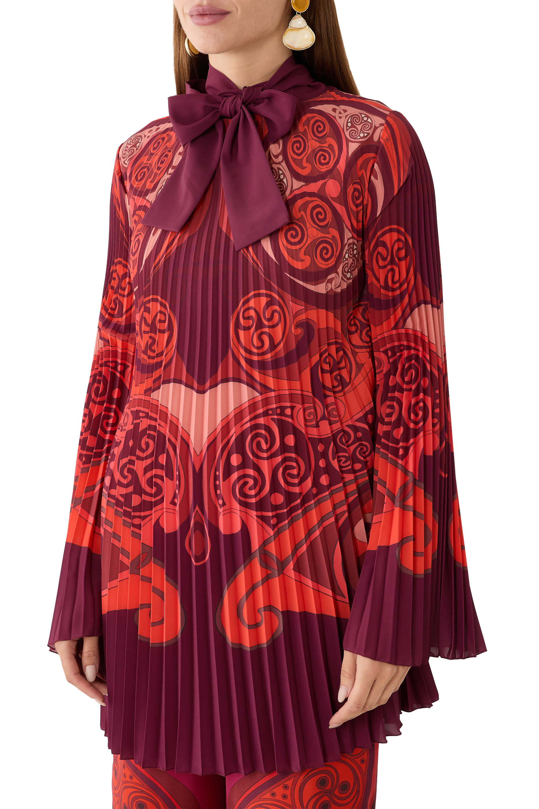 Twirling Tunic Pleated Top