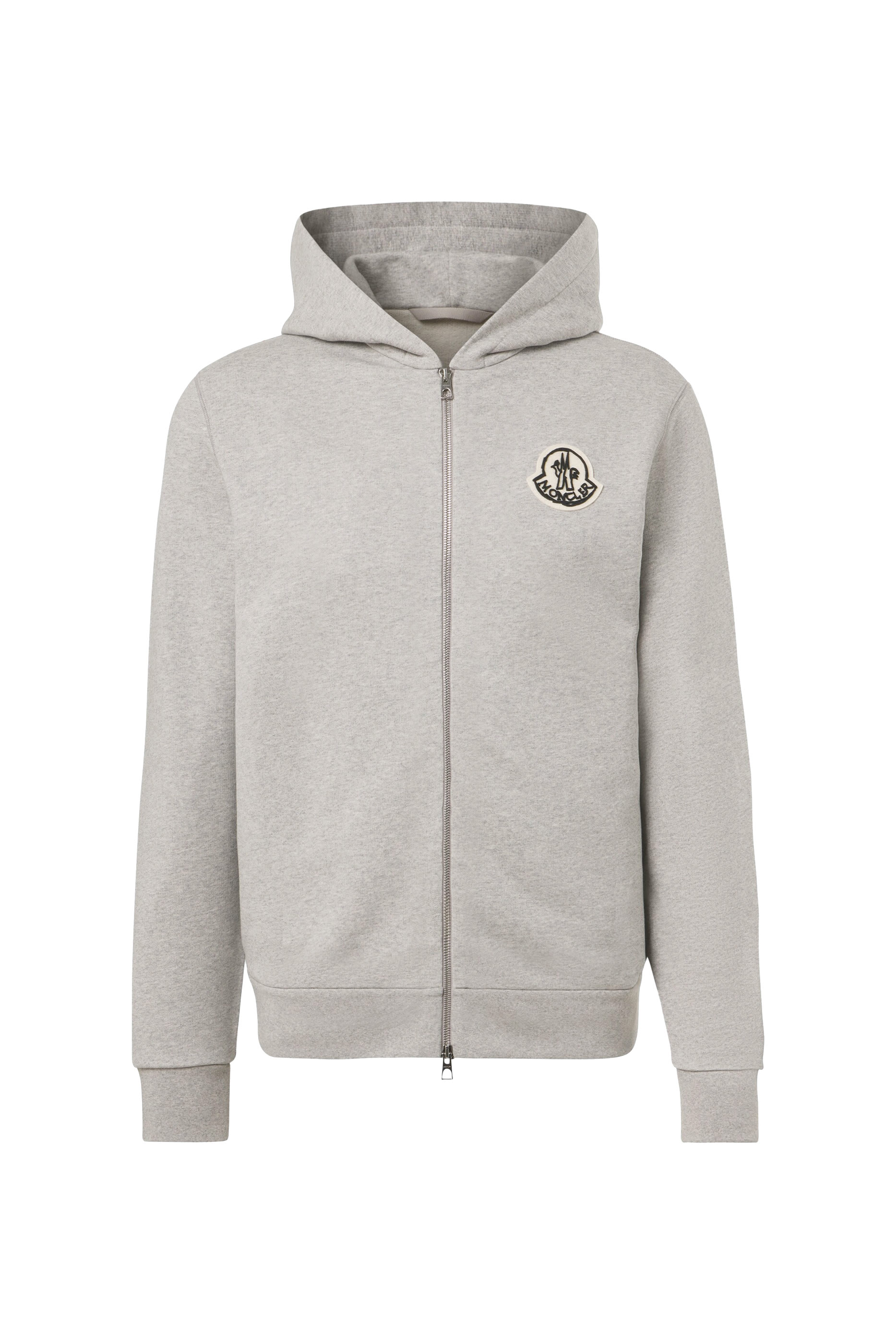 Leather Logo Wool Zip-Up Cardigan 
