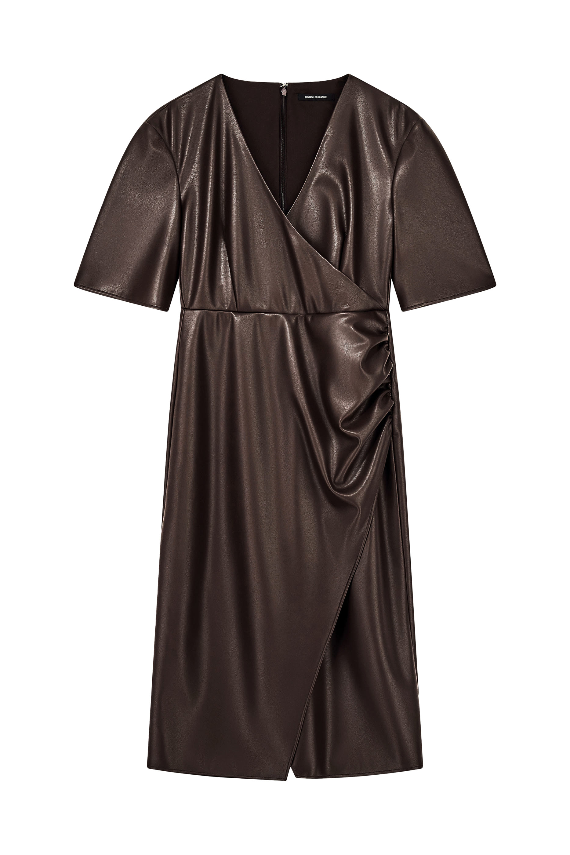 Wrap Front Rib Details Dress