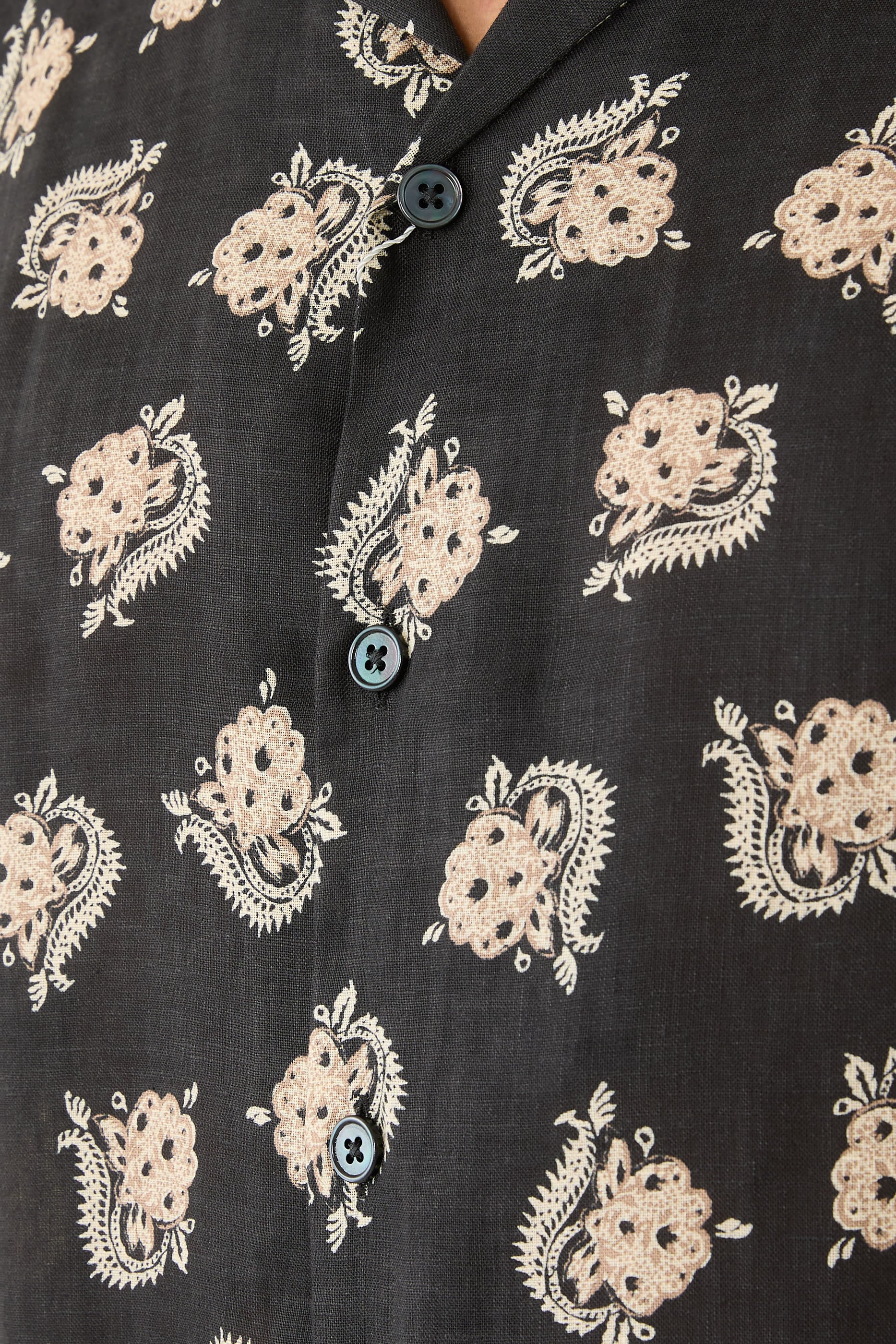Printed Linen Camp Shirt