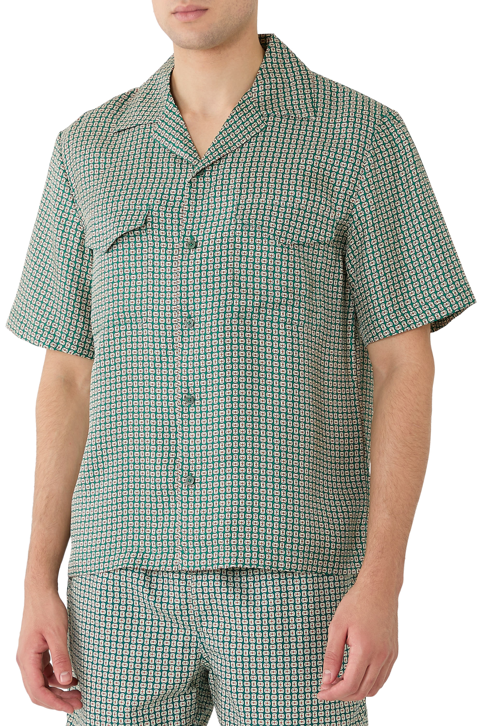  Clarke Silk Foulard Camp Shirt 