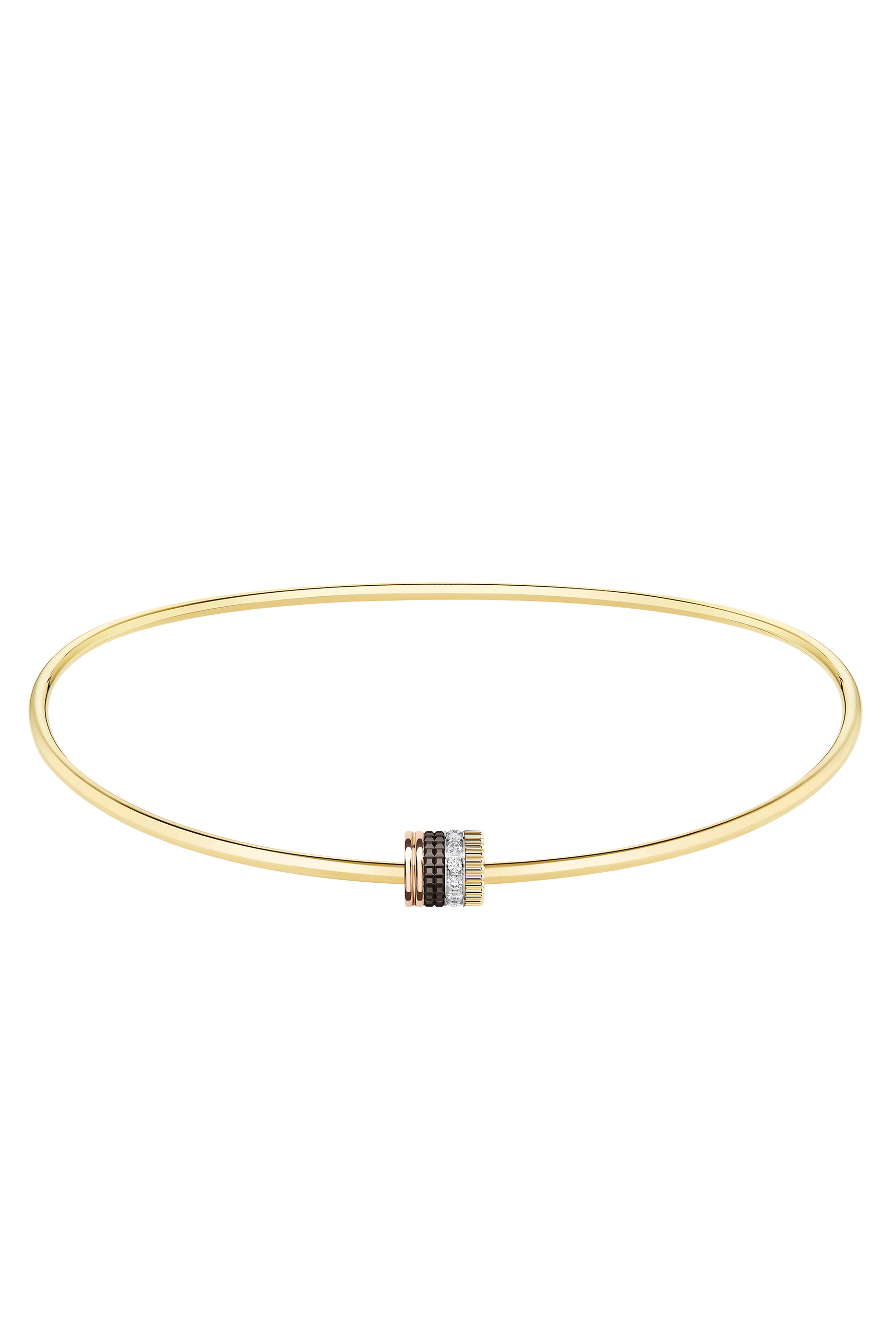 Quatre Classique Necklace, 18k Mix Gold & Diamonds