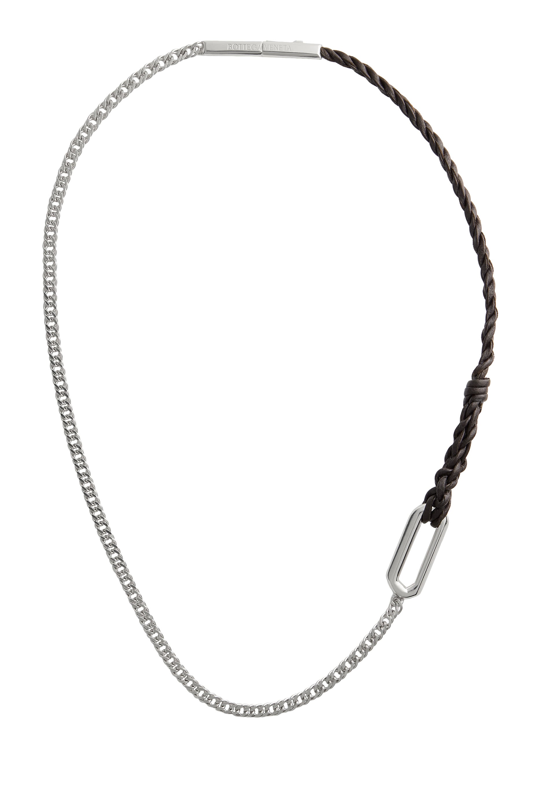 Rope Chain Necklace, Sterling Silver & Nappa Leather