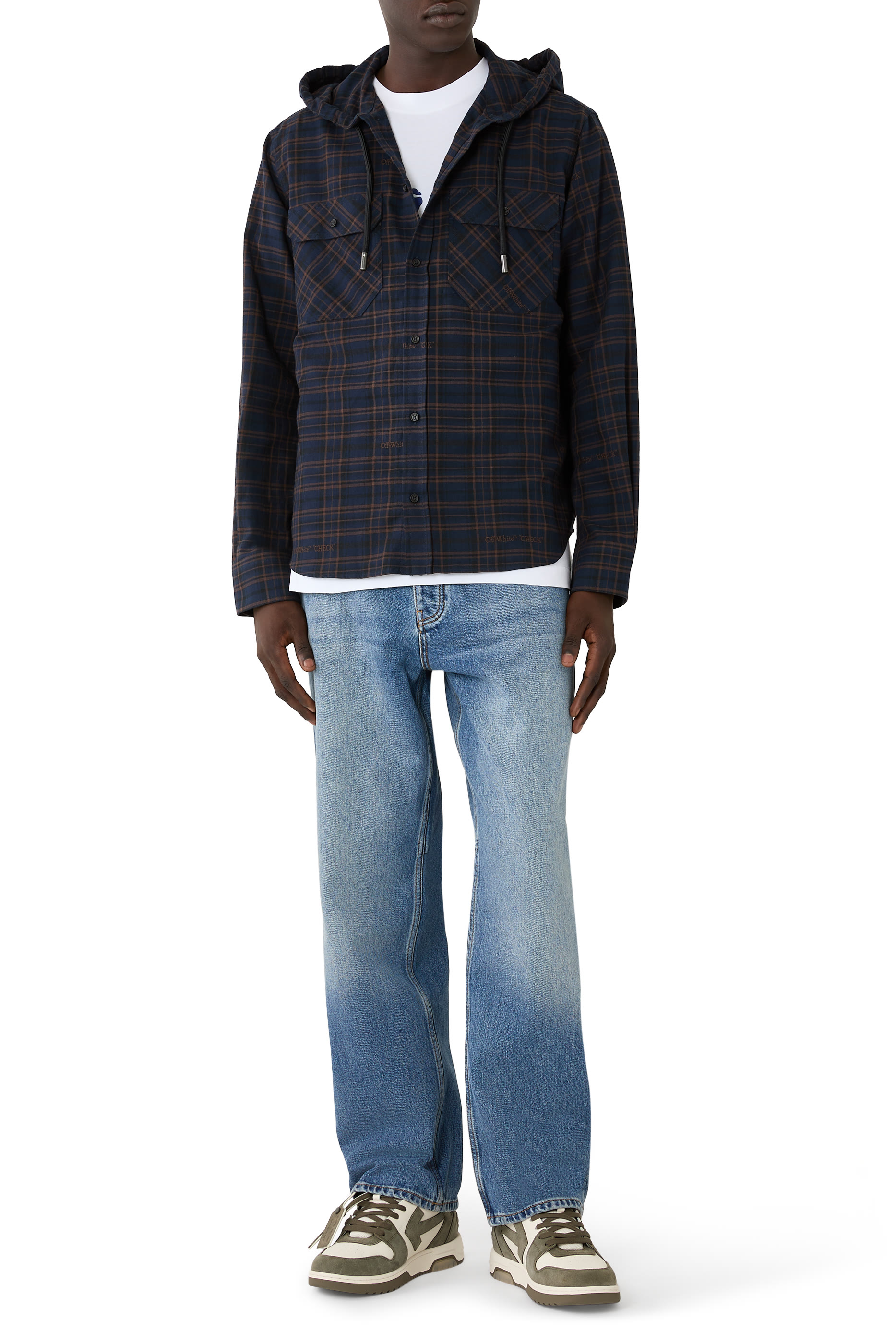 Check Hooded Shirt
